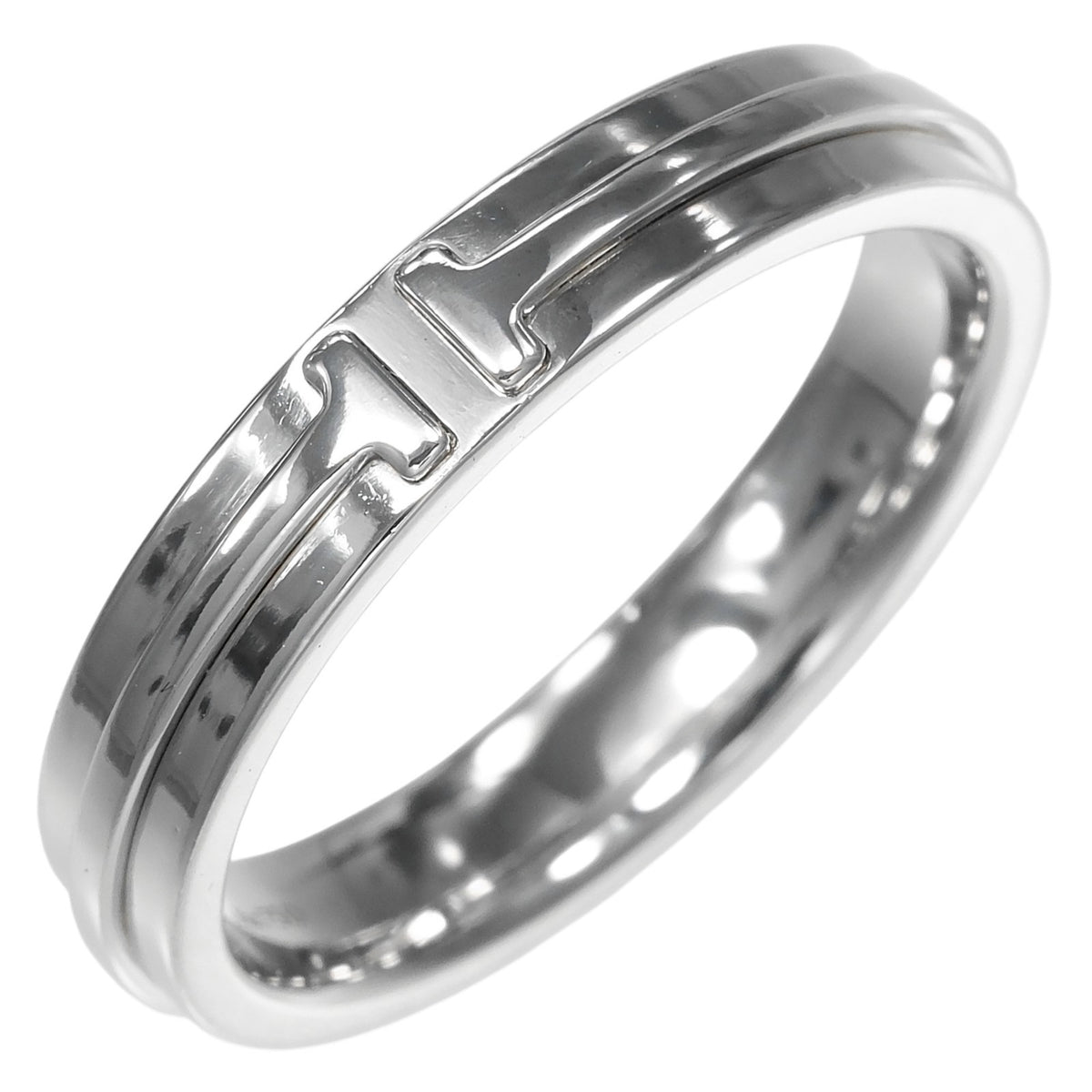 Tiffany Silver White Gold (18K) Band Ring (Pre-Owned)