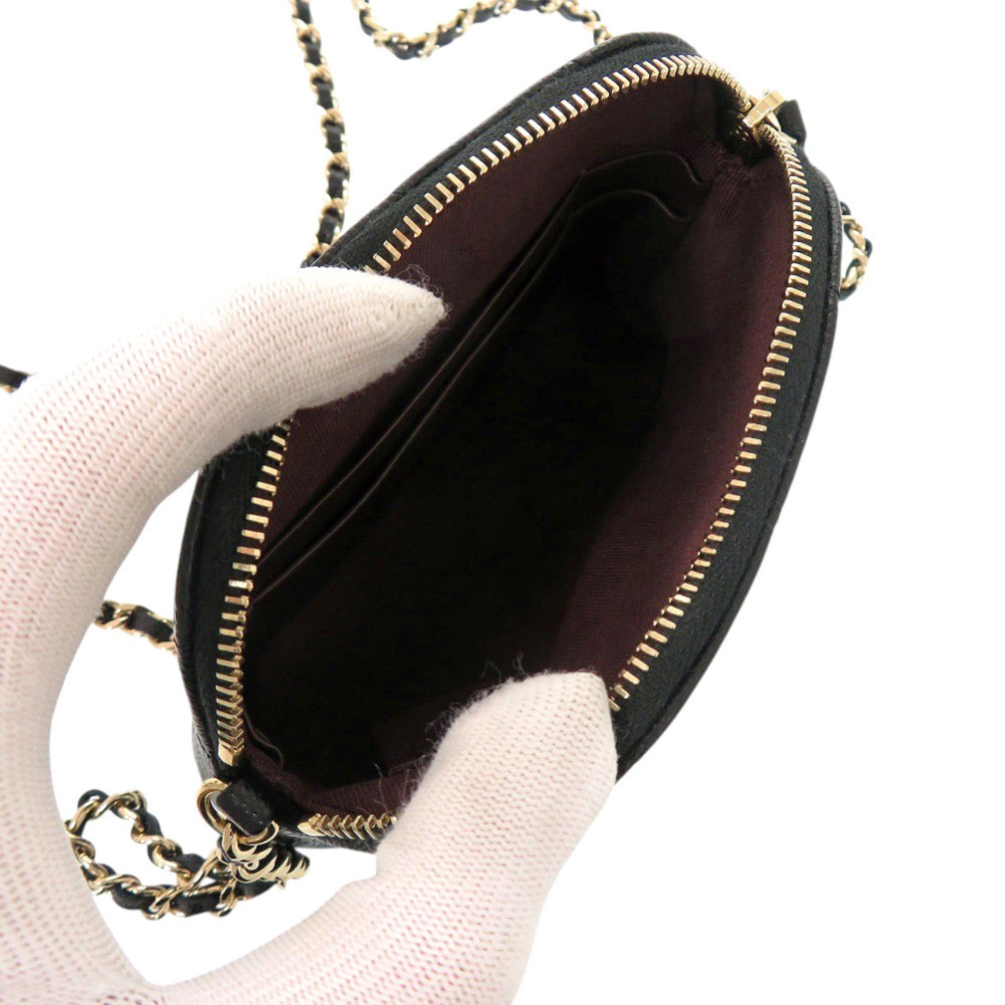 Chanel Black Grained Calfskin Shoulder Bag (Pre-Owned)