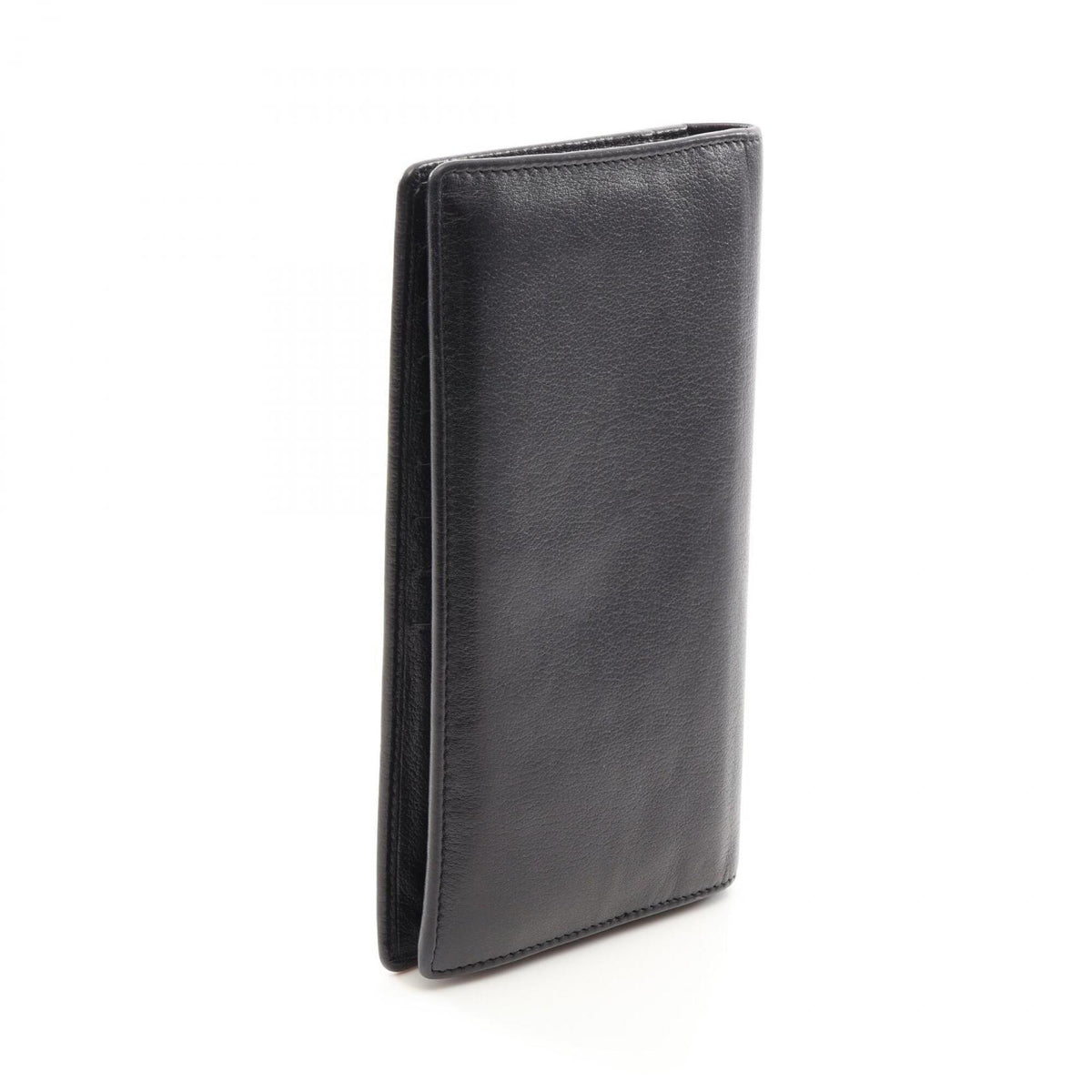 Chanel Black Leather Long Wallet (Bi-Fold) (Pre-Owned)