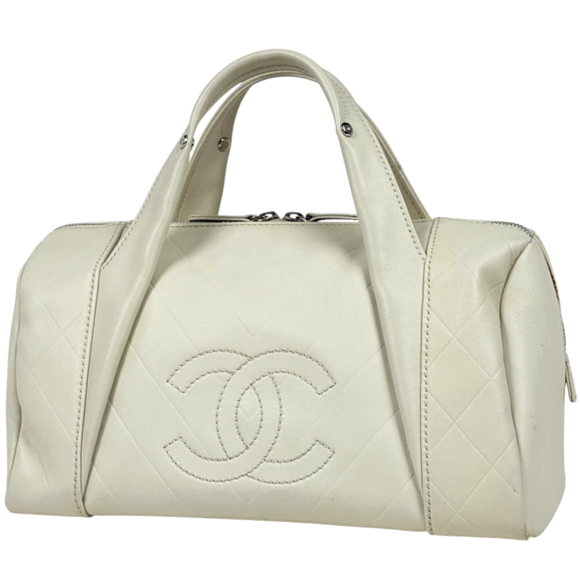 Chanel Ivory Leather Handbag (Pre-Owned)