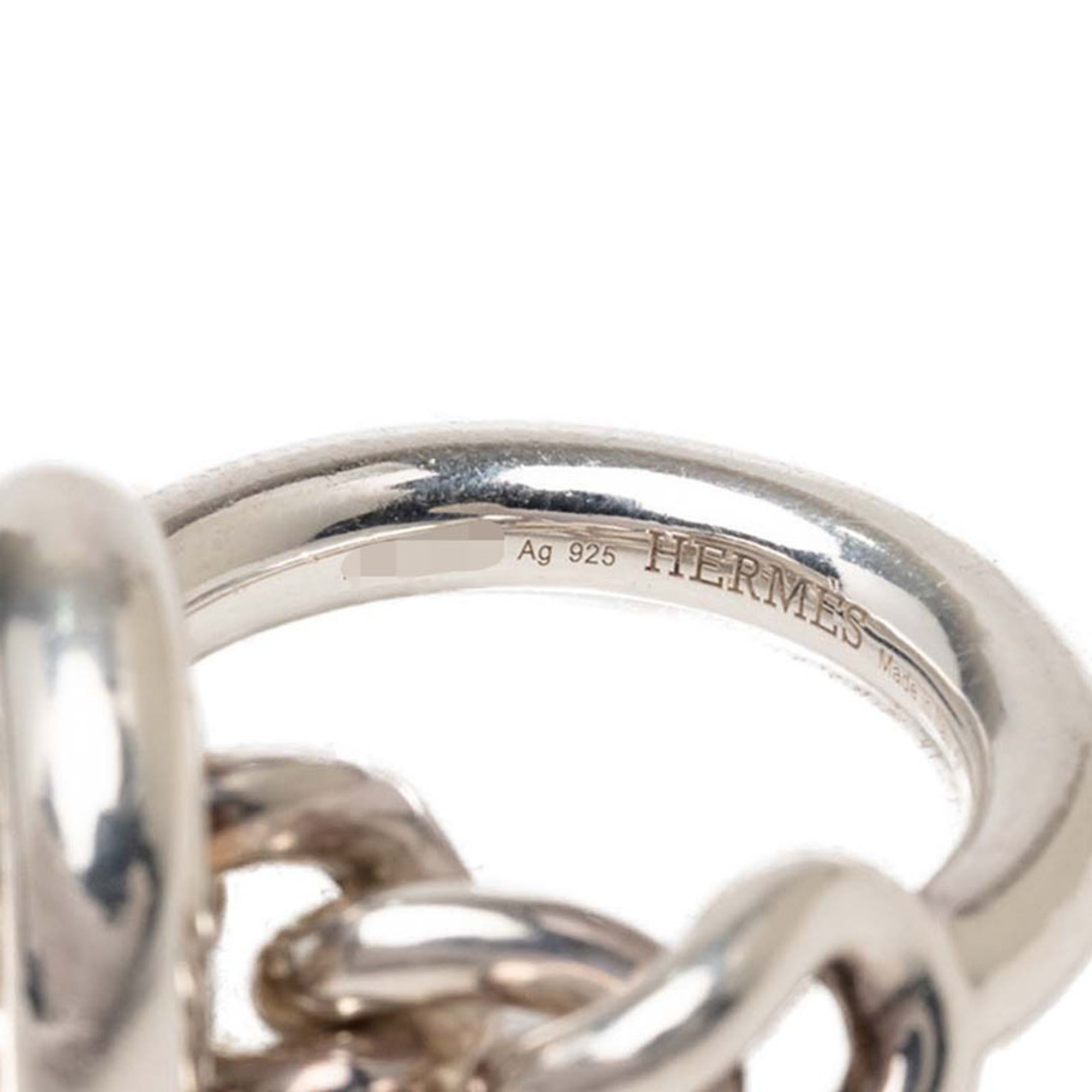 Hermes Silver 925 Band Ring (Pre-Owned)