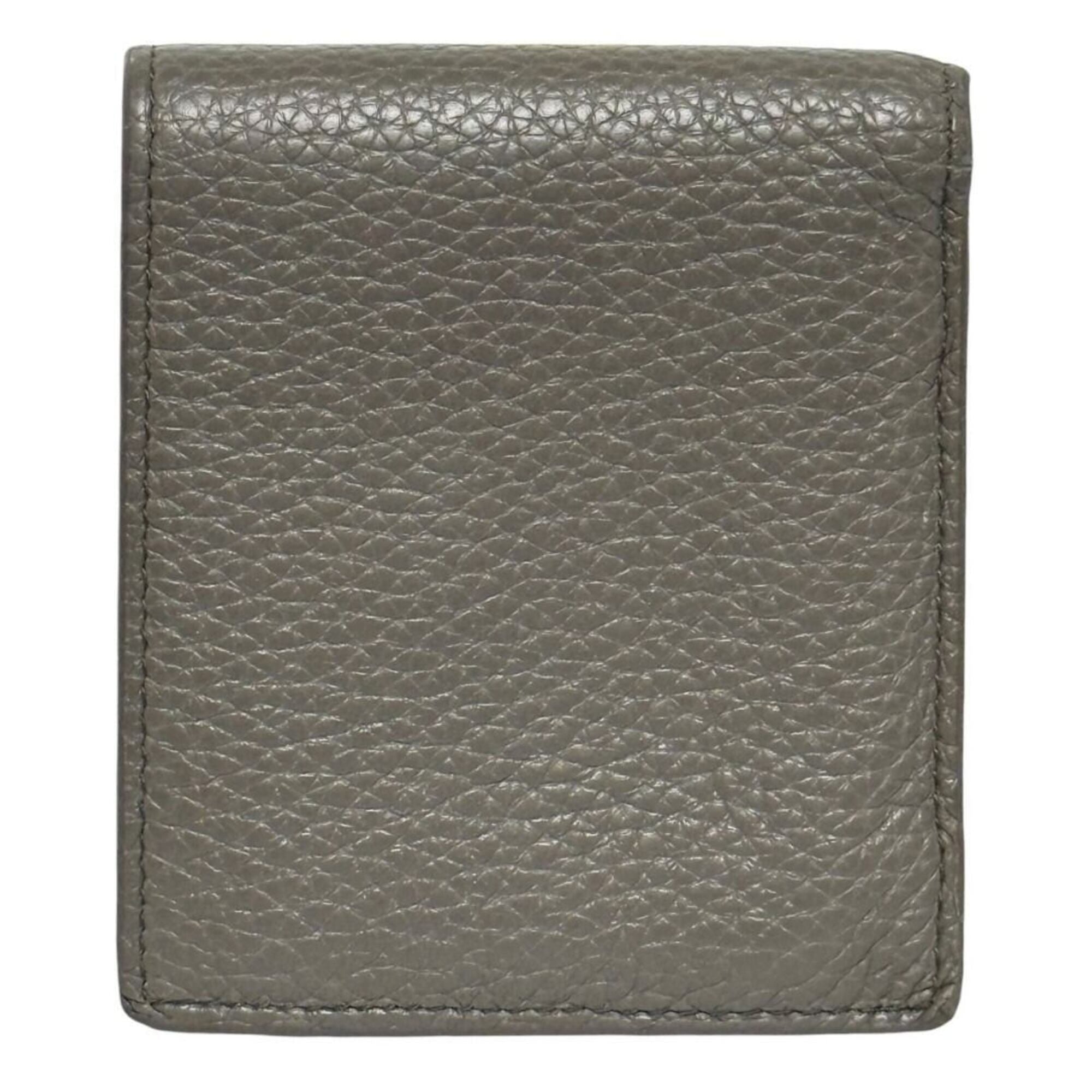 Prada Gray Leather Wallet (Bi-Fold) (Pre-Owned)