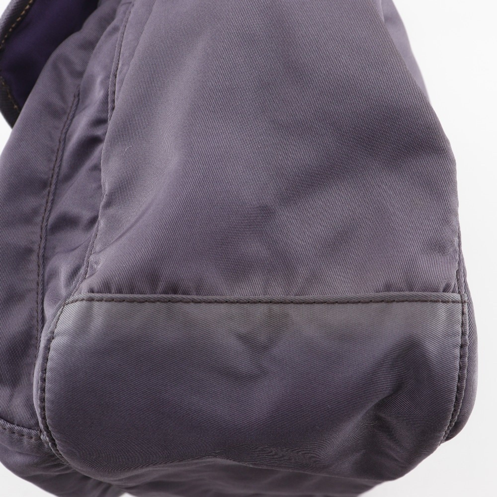 Prada Purple Nylon Leather Shoulder Bag (Pre-Owned)