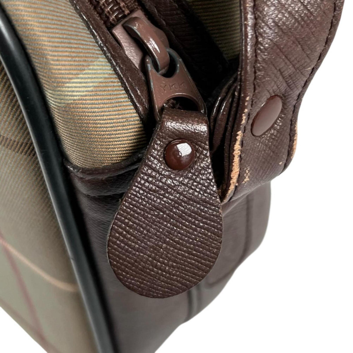 Burberry Brown Khaki Canvas Leather Shoulder Bag (Pre-Owned)
