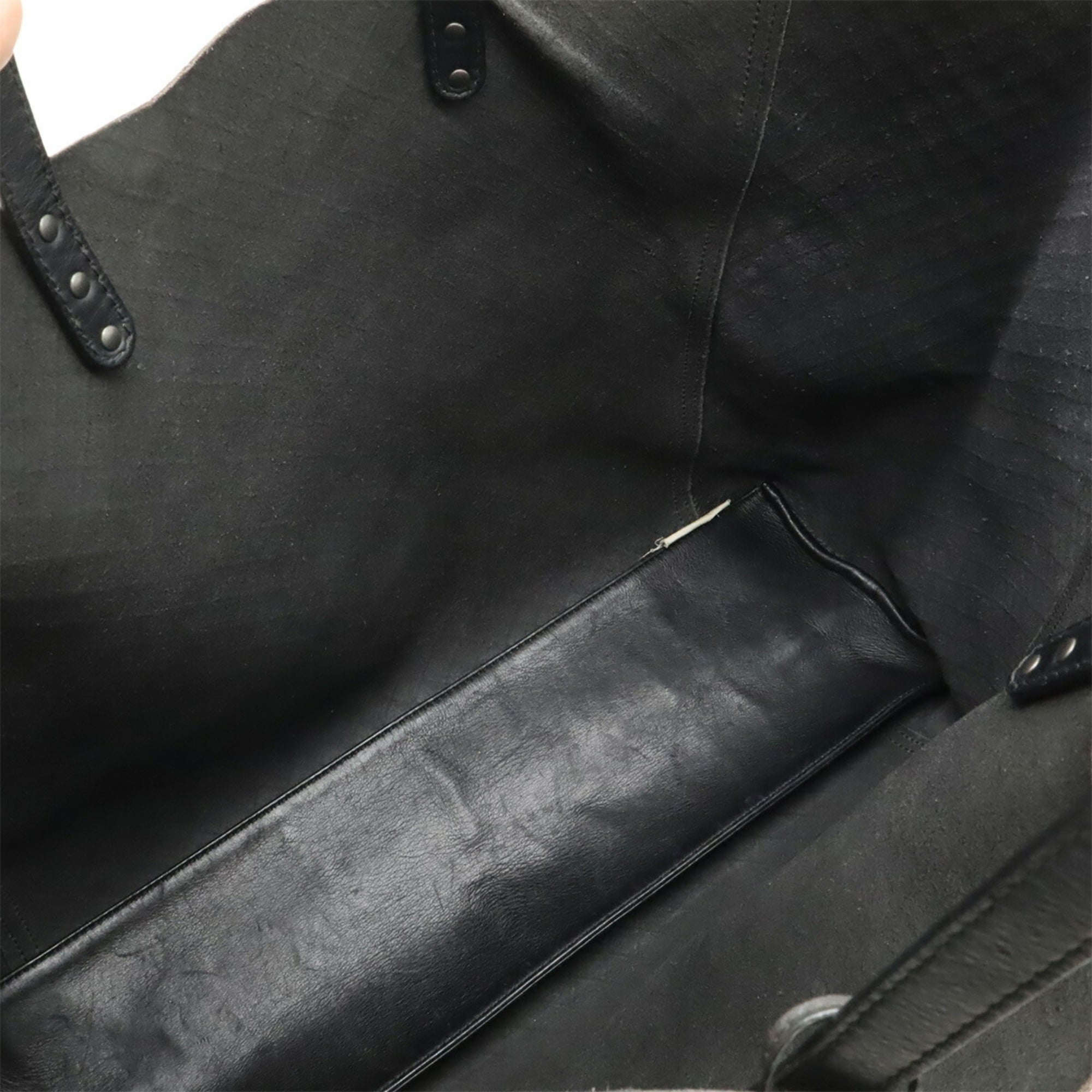 Bottega Veneta Intrecciomirage Black Leather Shoulder Bag Tote Bag (Pre-Owned)
