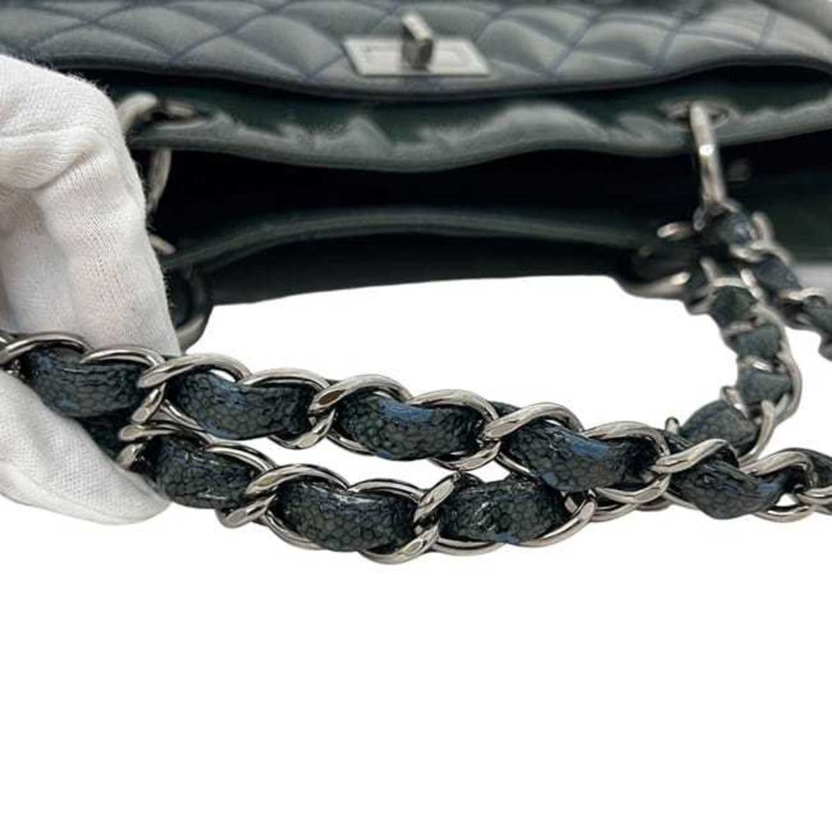 Chanel Green Patent Leather Tote Bag (Pre-Owned)