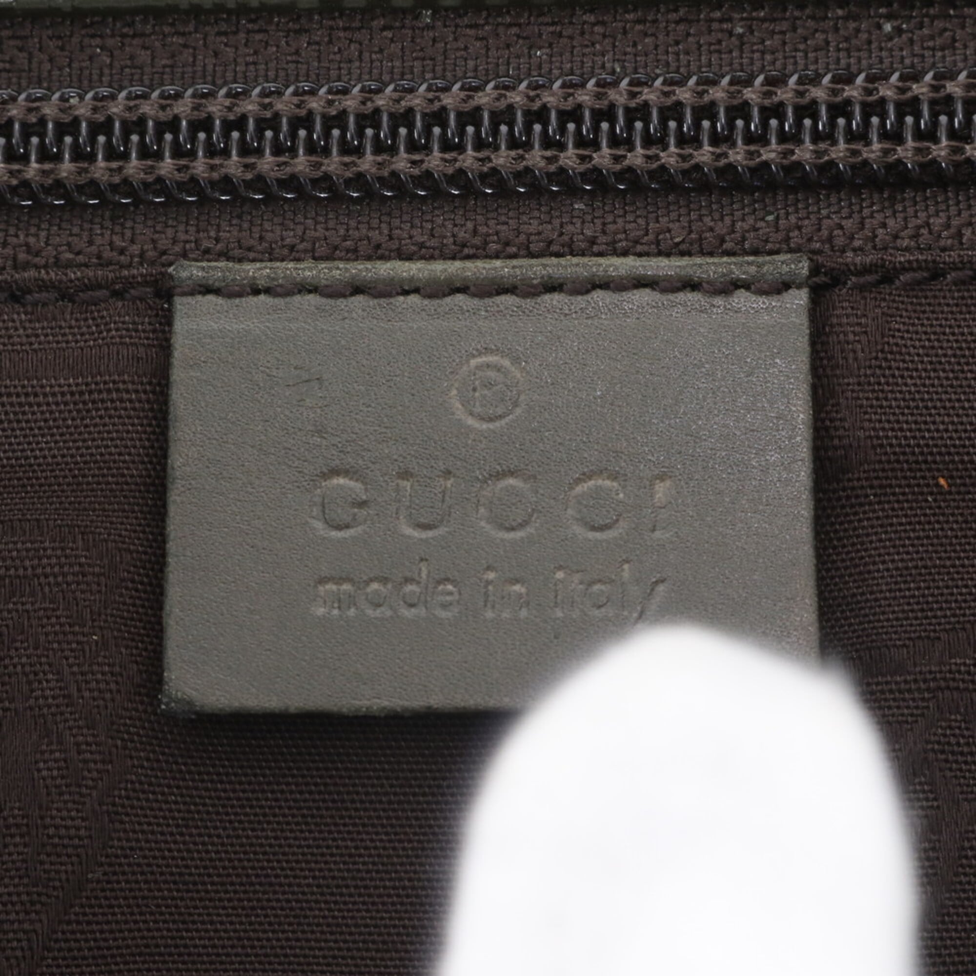 Gucci Green Khaki Leather Coated Canvas Messenger Bag Shoulder Bag Tote Bag (Pre-Owned)