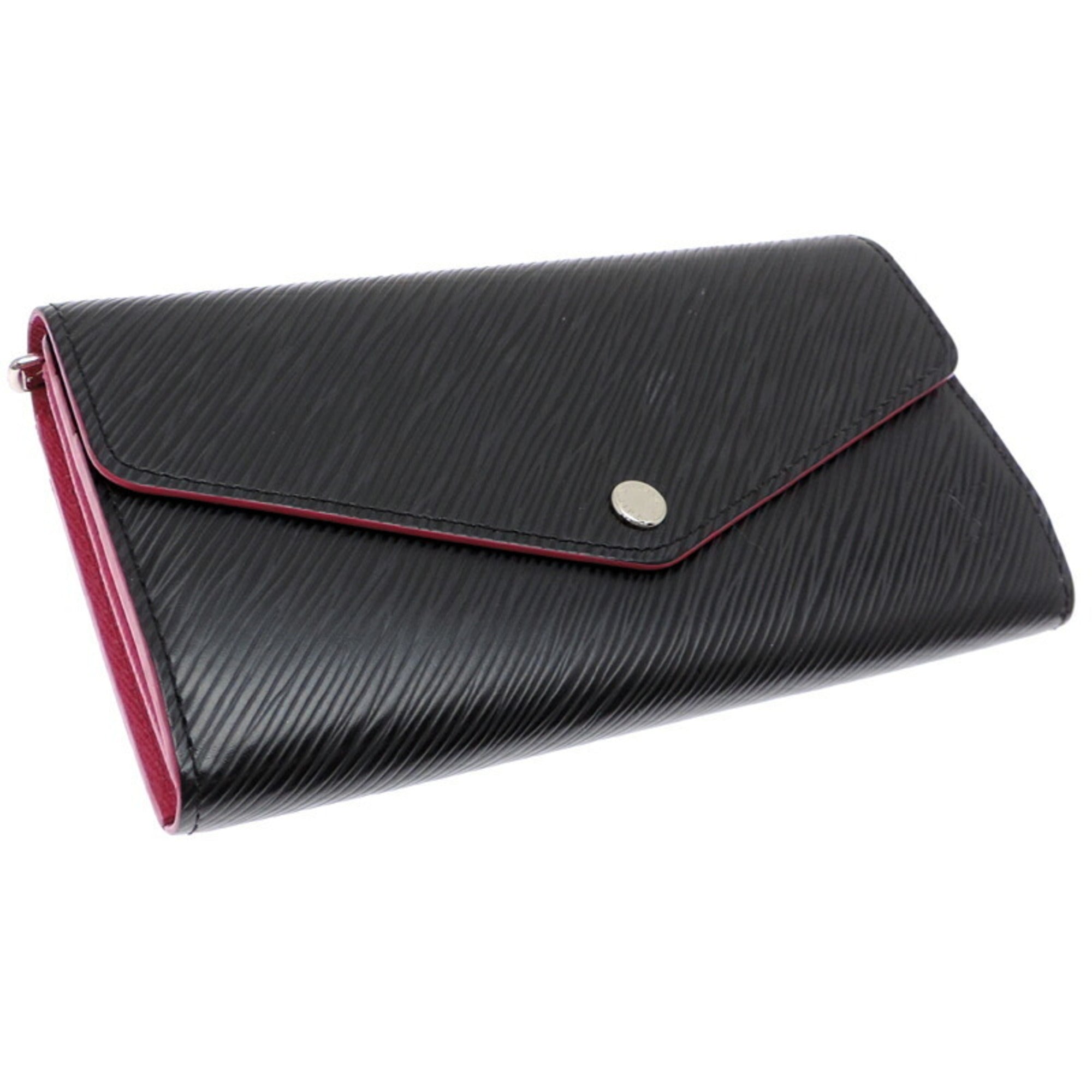 Louis Vuitton Black Hot Pink Noir Pink Epi Leather Long Wallet (Bi-Fold) (Pre-Owned)