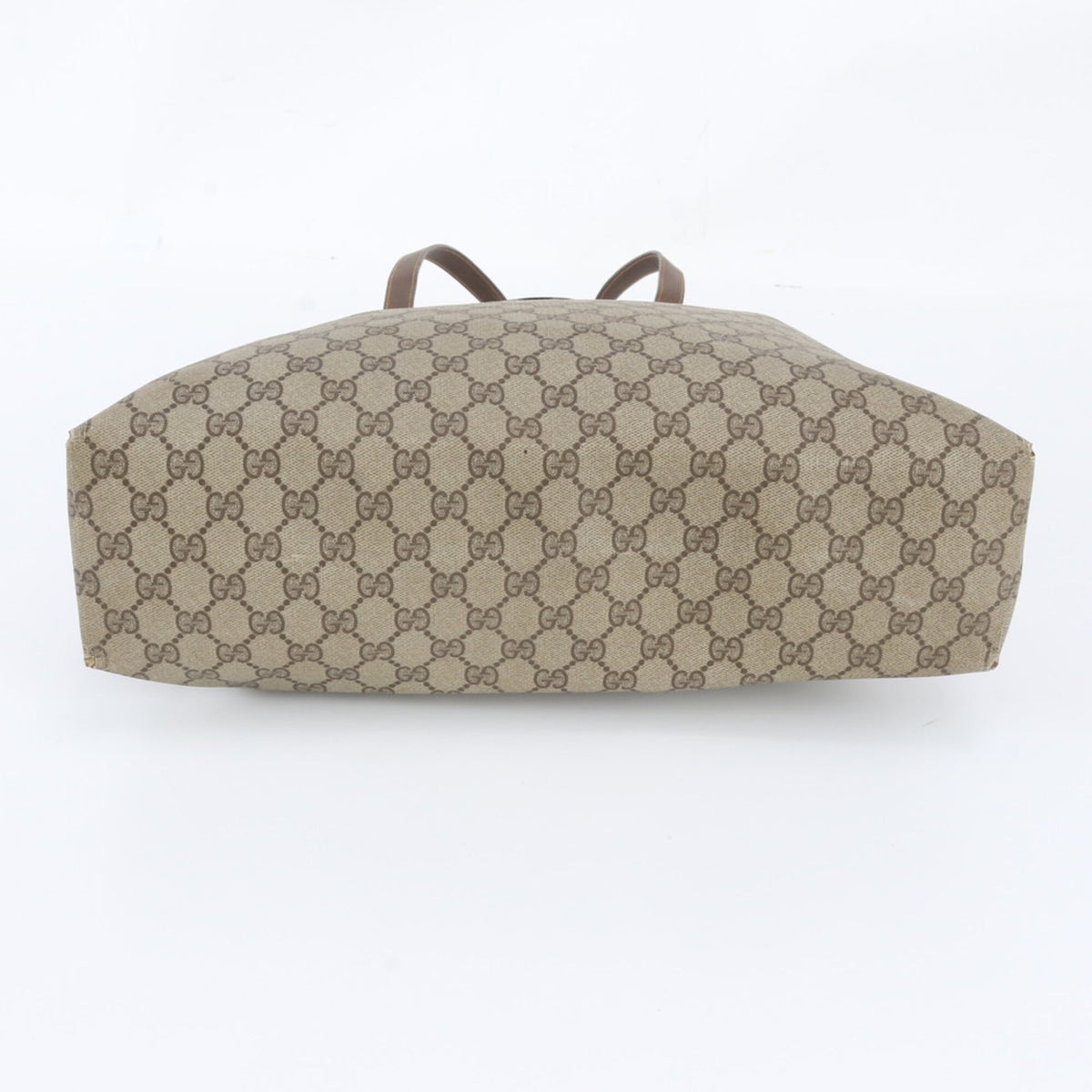 Gucci Brown Leather Coated Canvas Shoulder Bag Tote Bag (Pre-Owned)