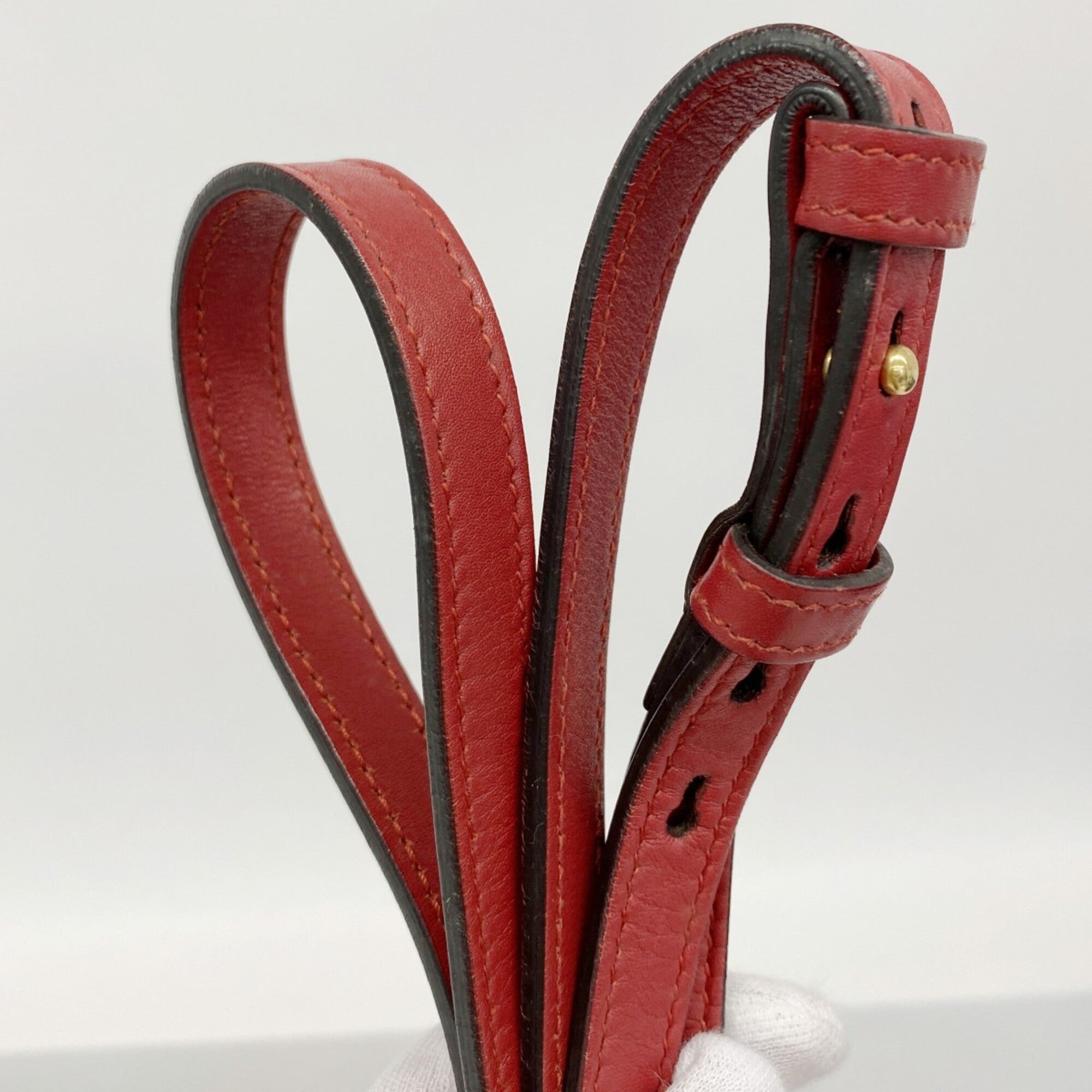 Gucci Red Color Leather Shoulder Bag (Pre-Owned)