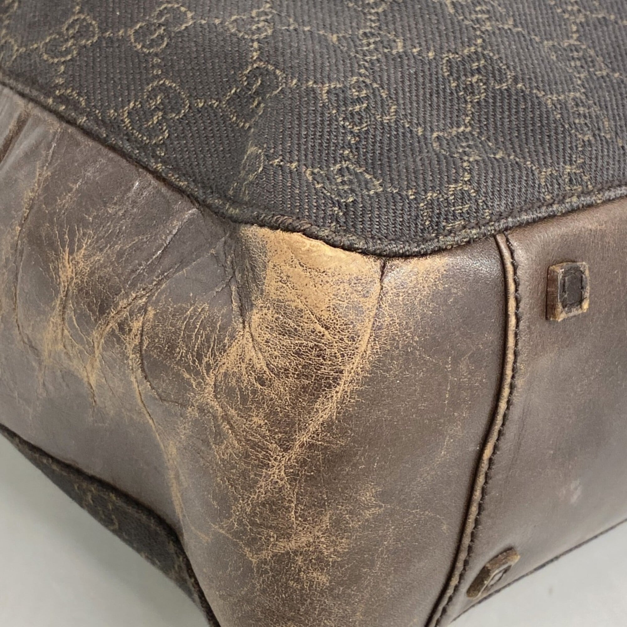Gucci Brown Denim Tote Bag (Pre-Owned)