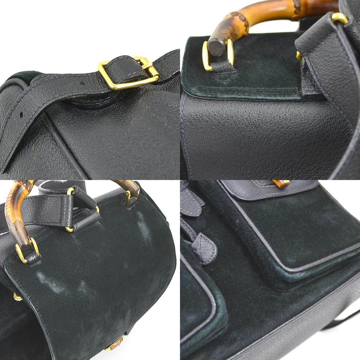 Gucci Black Suede Leather Backpack (Pre-Owned)