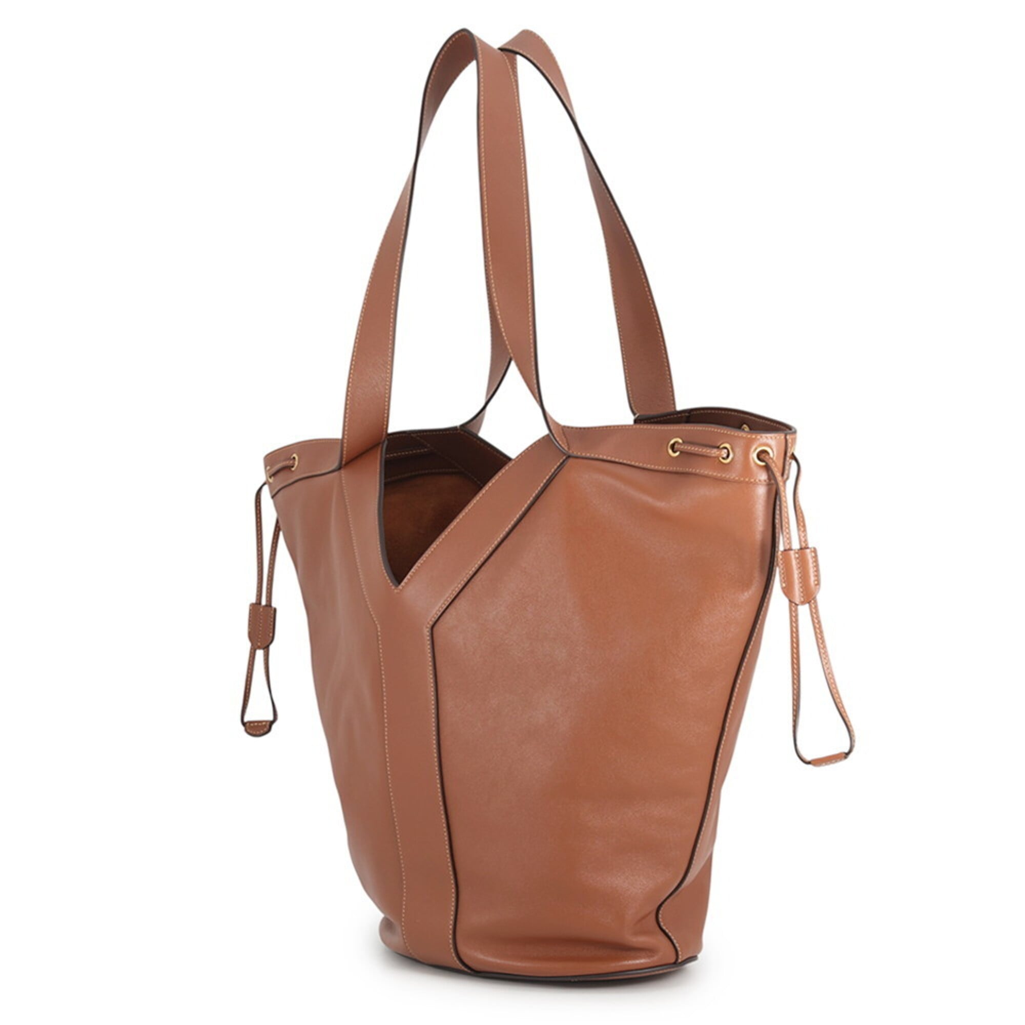 Yves Saint Laurent Brown Leather Handbag Tote Bag (Pre-Owned)