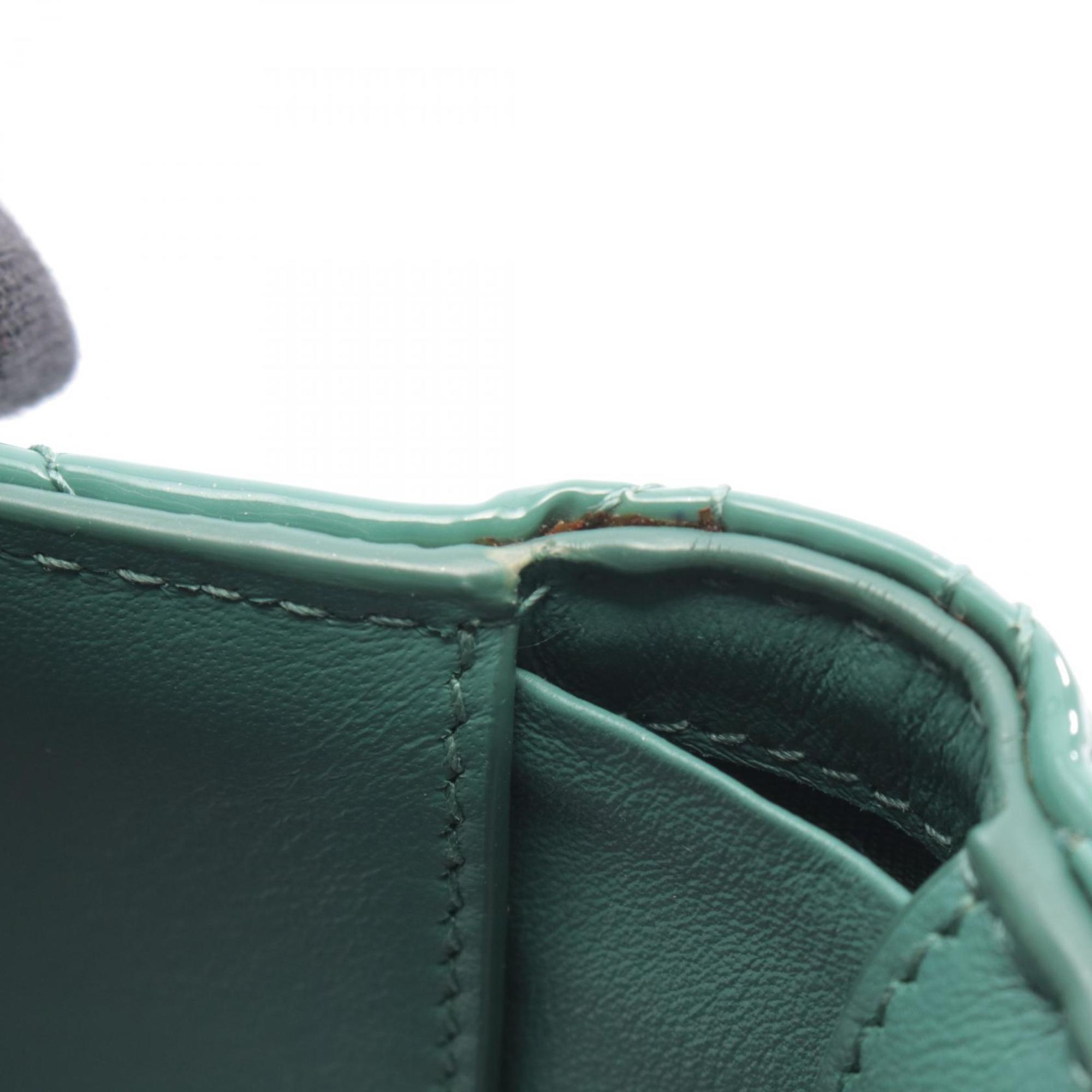 Christian Dior Green Patent Leather Wallet (Tri-Fold) (Pre-Owned)