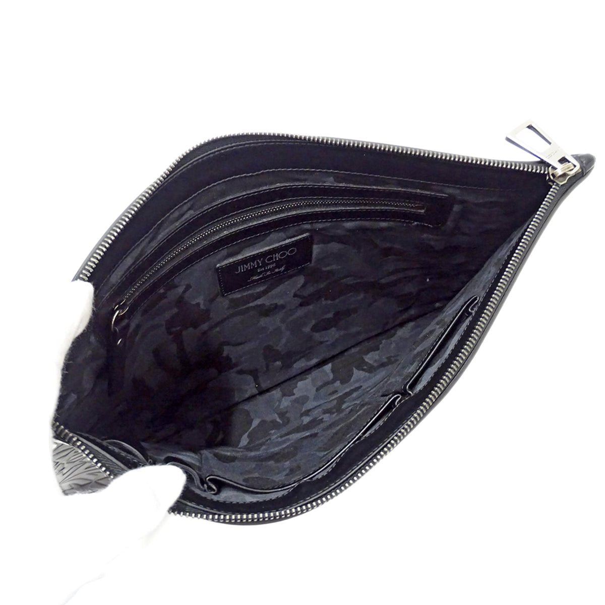 Jimmy Choo Black Leather Clutch Bag (Pre-Owned)