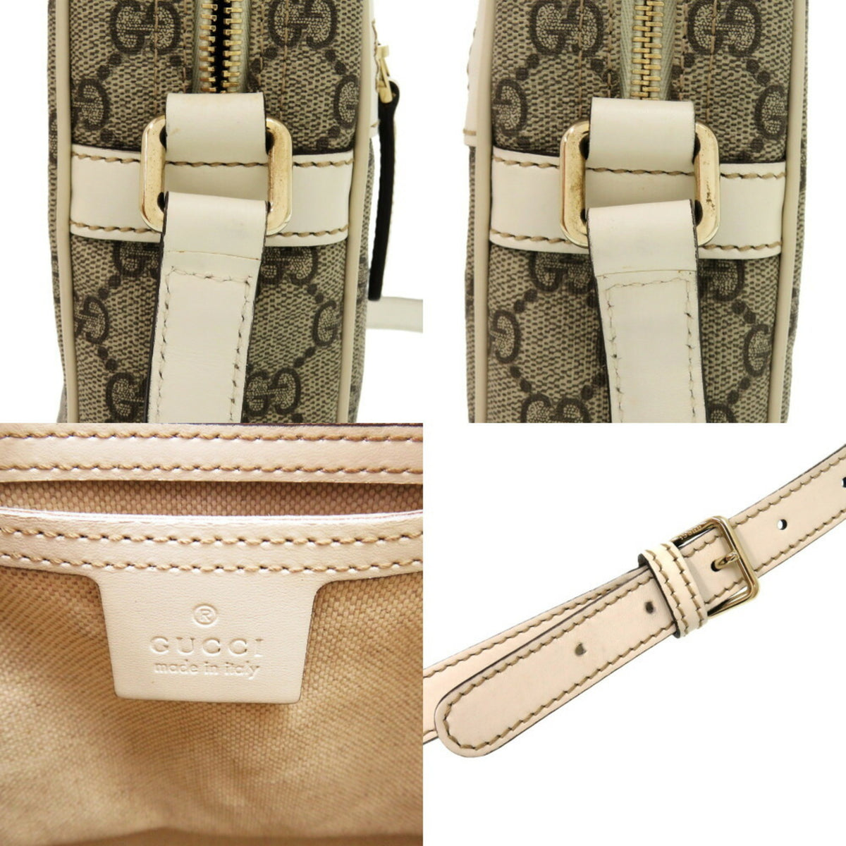 Gucci Brown Ivory Gg Supreme Pvc Shoulder Bag (Pre-Owned)