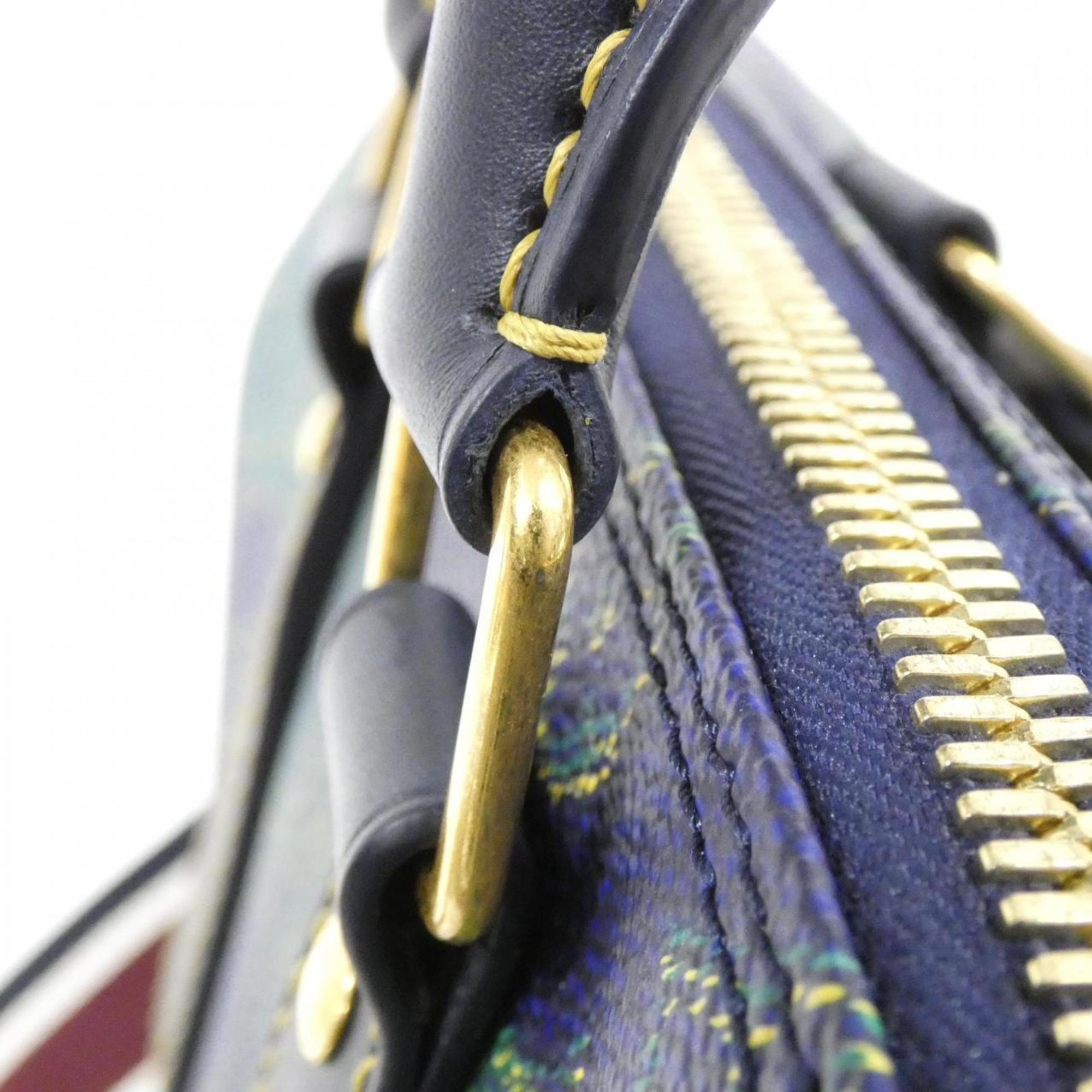 Louis Vuitton Blue Coated Canvas Boston Bag (Pre-Owned)