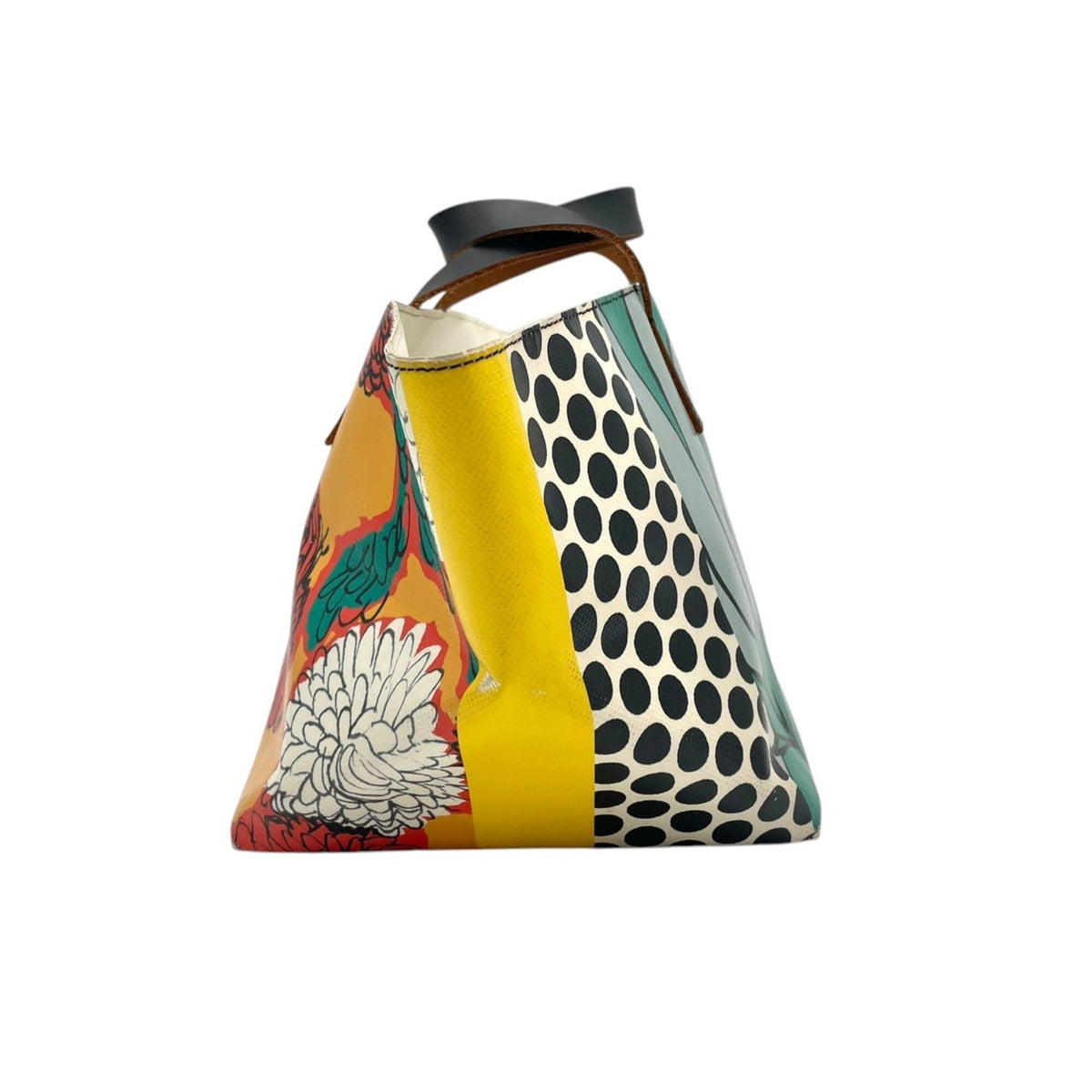 Marni Black Multi-Color Pvc Leather Handbag Tote Bag (Pre-Owned)