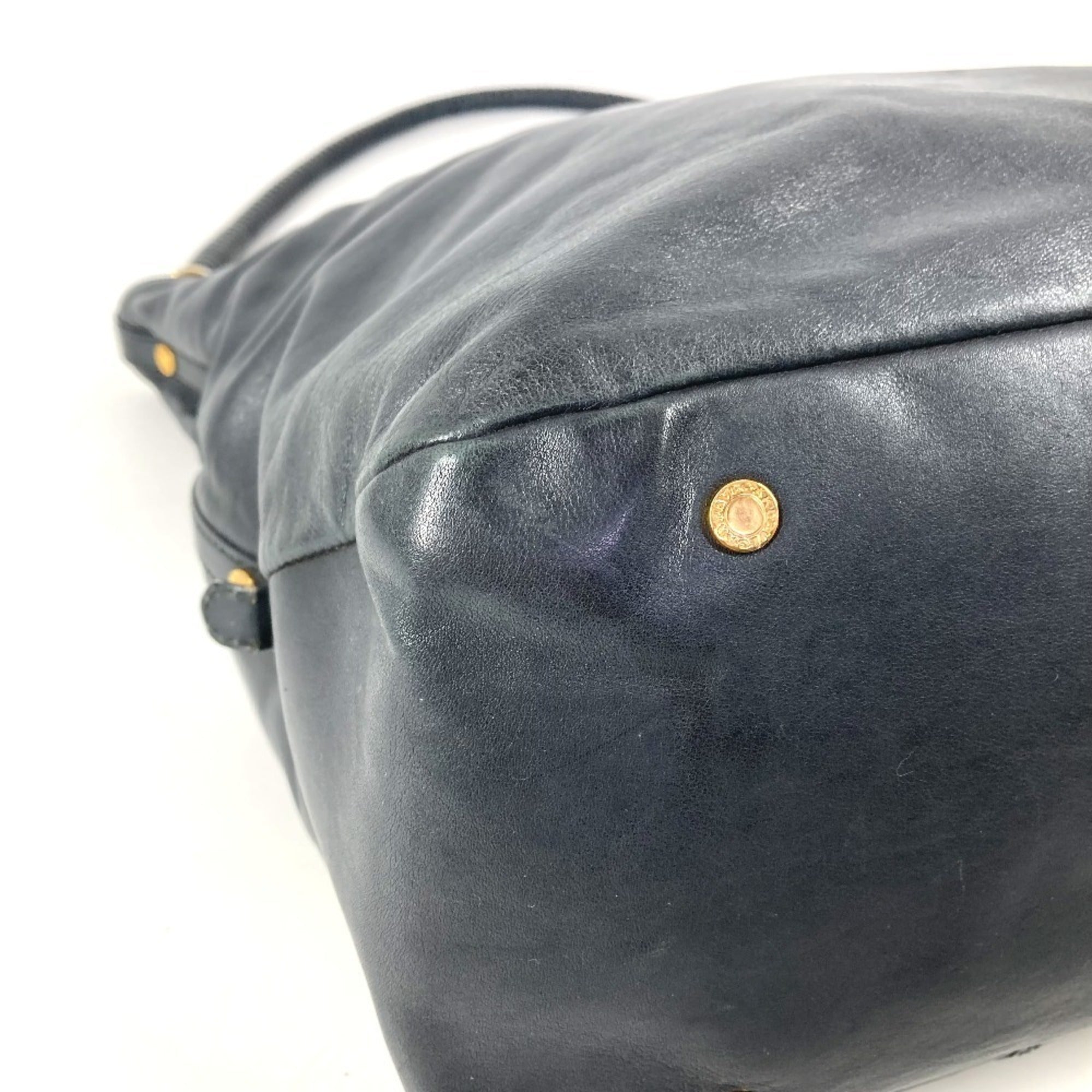 Bvlgari B.Zero1 Navy Leather Shoulder Bag Tote Bag (Pre-Owned)