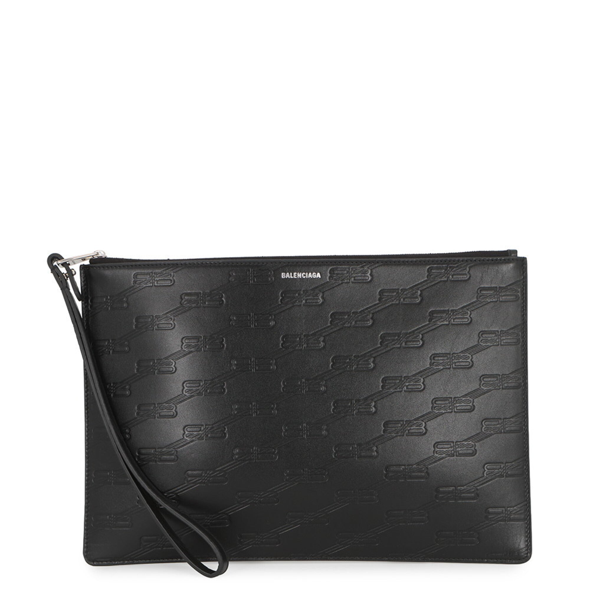 Balenciaga Black Leather Clutch Bag Handbag Pouch (Pre-Owned)