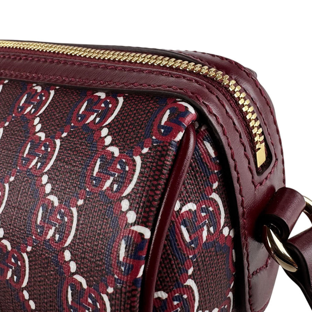Gucci Bordeaux Leather Shoulder Bag (Pre-Owned)