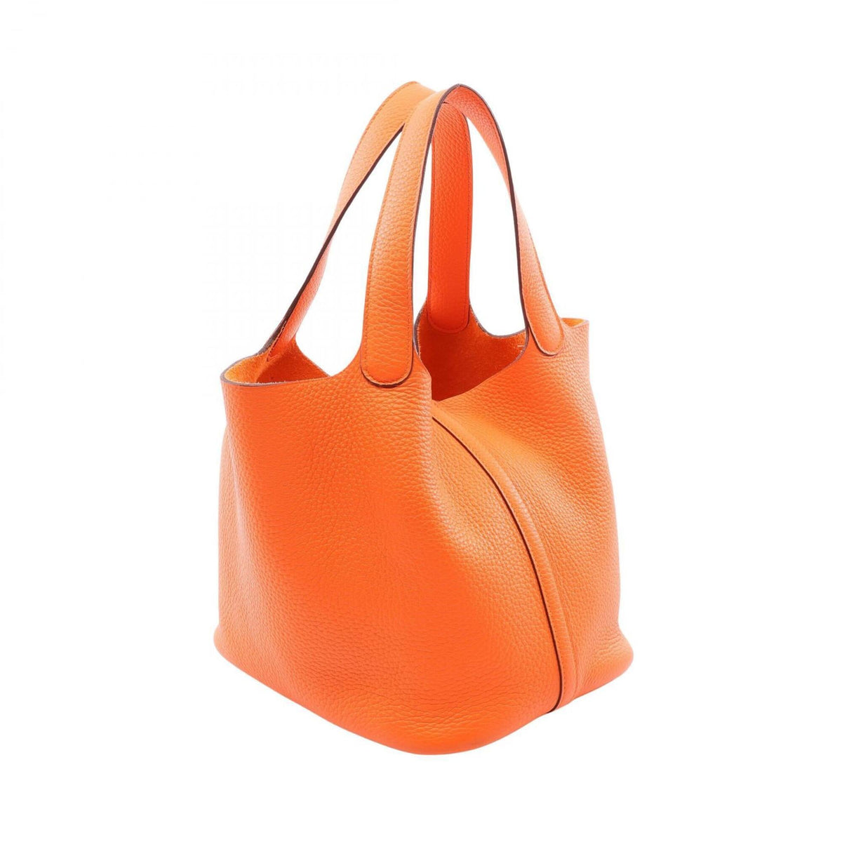 Hermes Orange Taurillon Clemence Leather Leather Handbag (Pre-Owned)