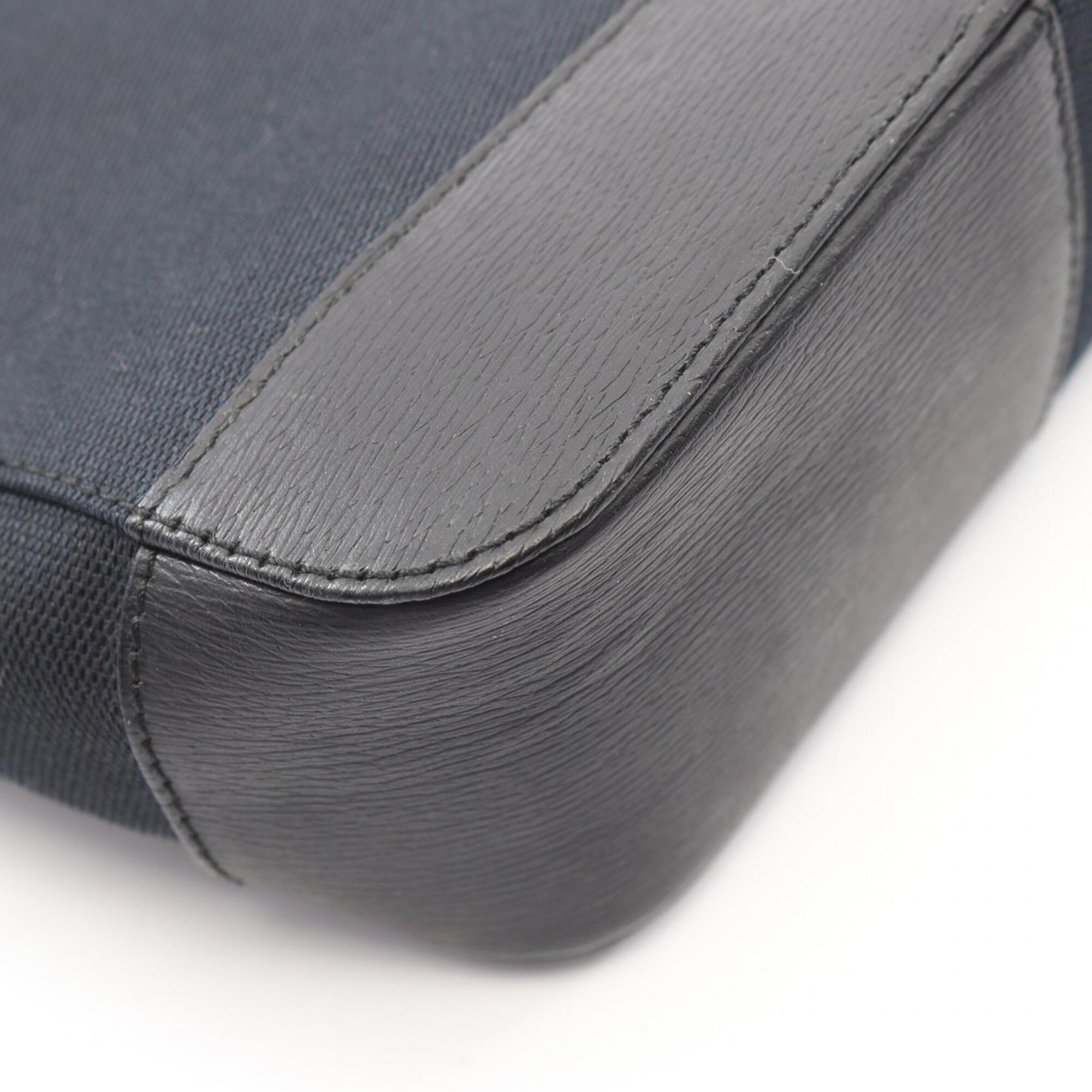 Gucci Black Canvas Leather Handbag Tote Bag (Pre-Owned)