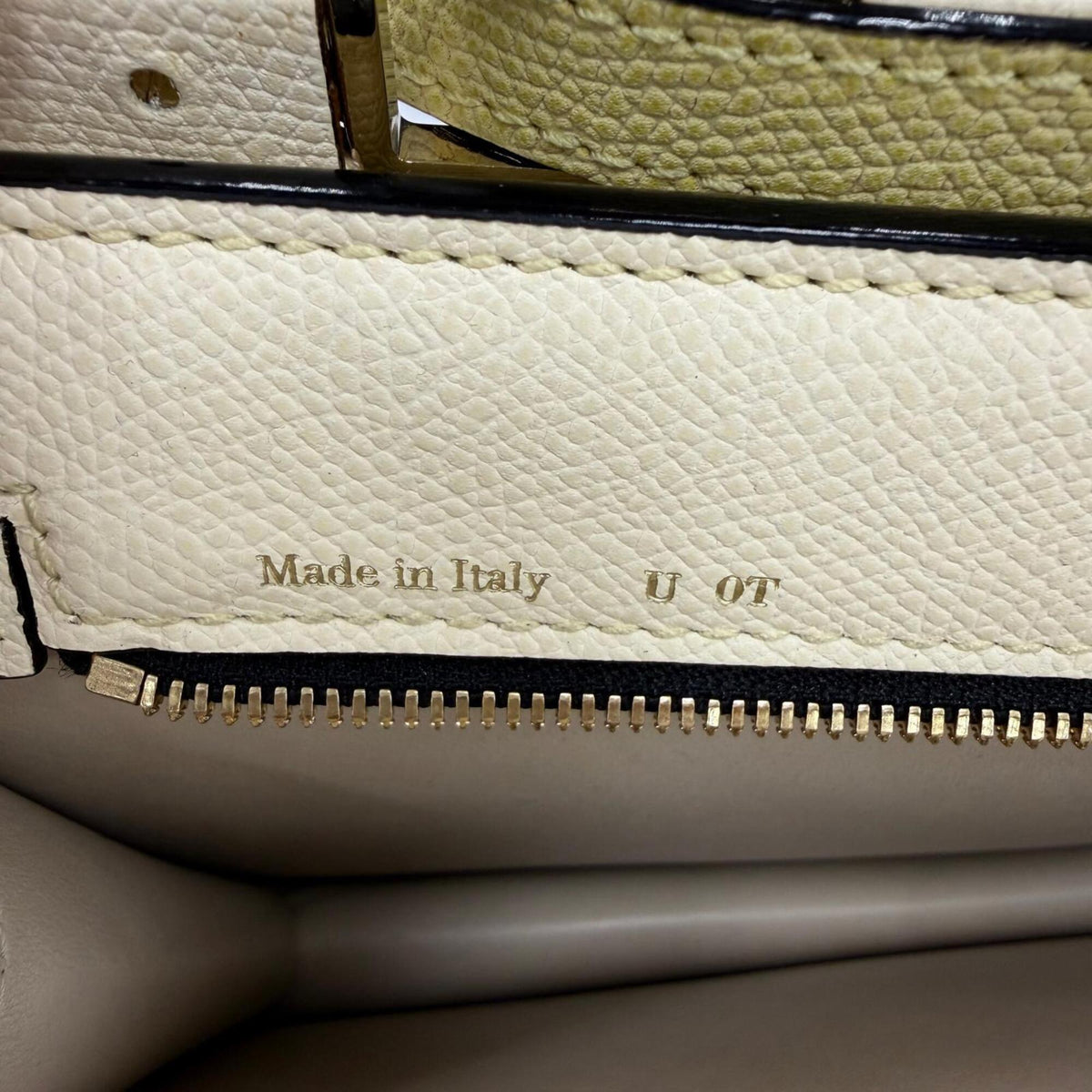Valextra Beige Ivory Yellow Leather Handbag Tote Bag (Pre-Owned)