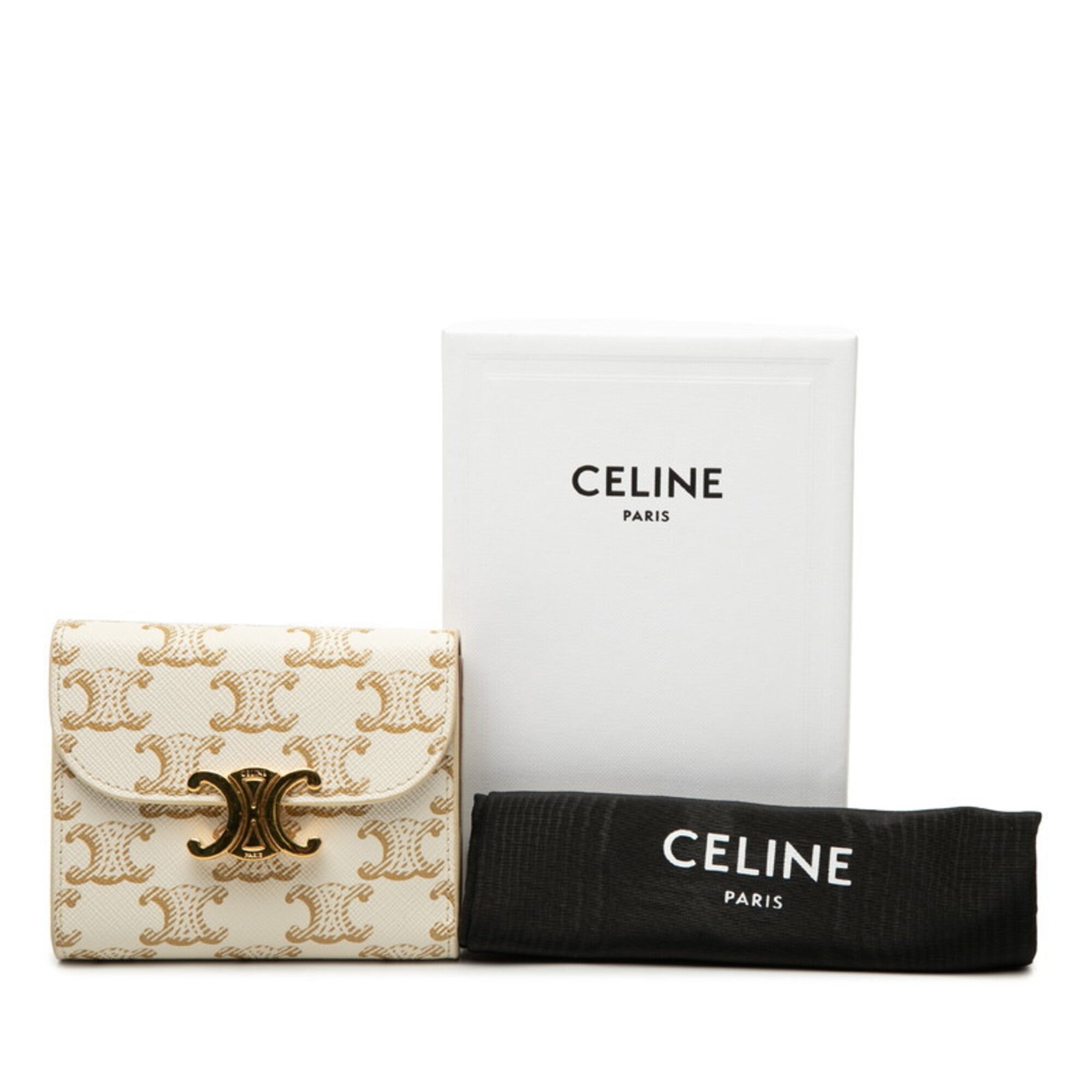 Celine Ivory Pvc Leather Wallet (Tri-Fold) (Pre-Owned)