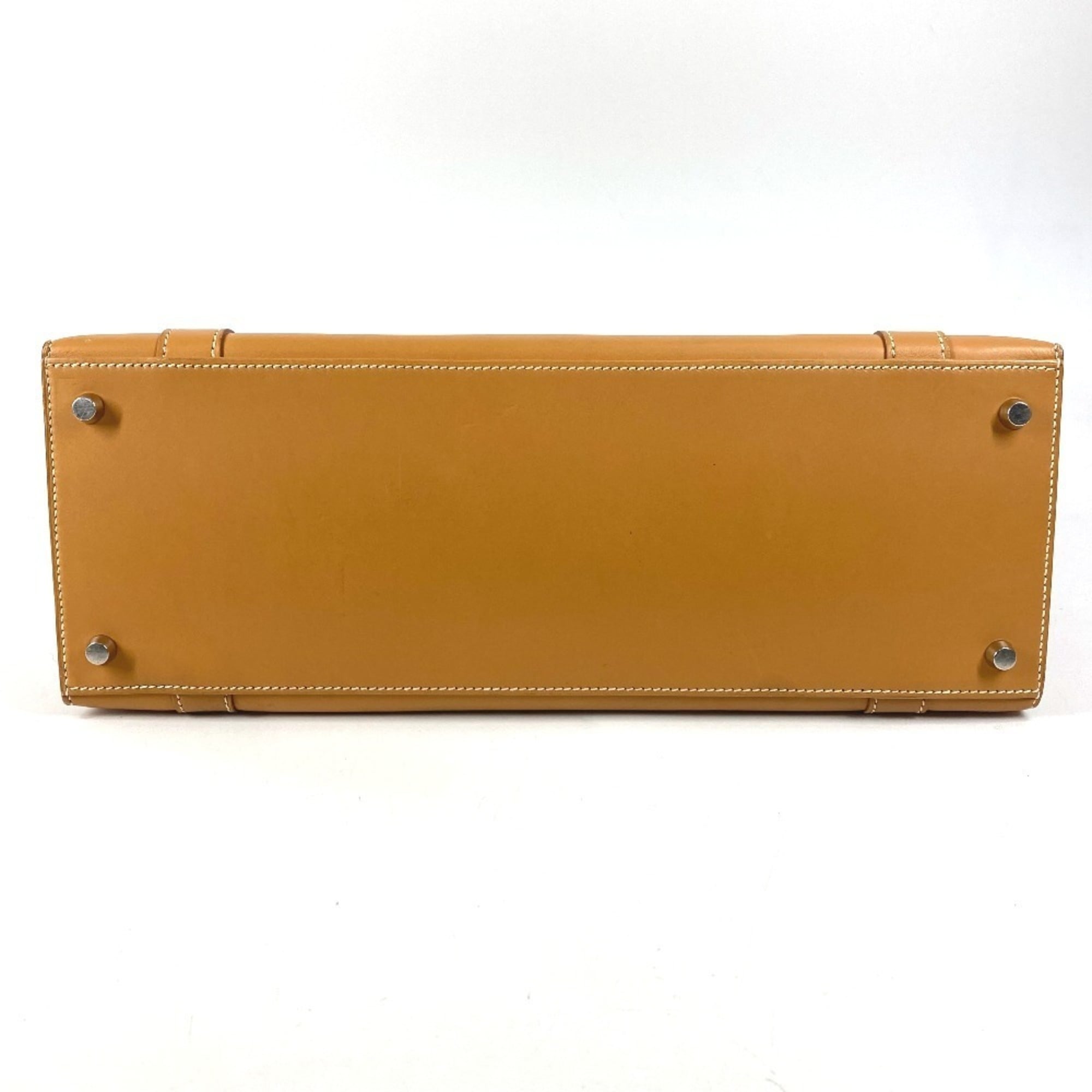 Hermes Natural Box Calf Leather Handbag Tote Bag (Pre-Owned)