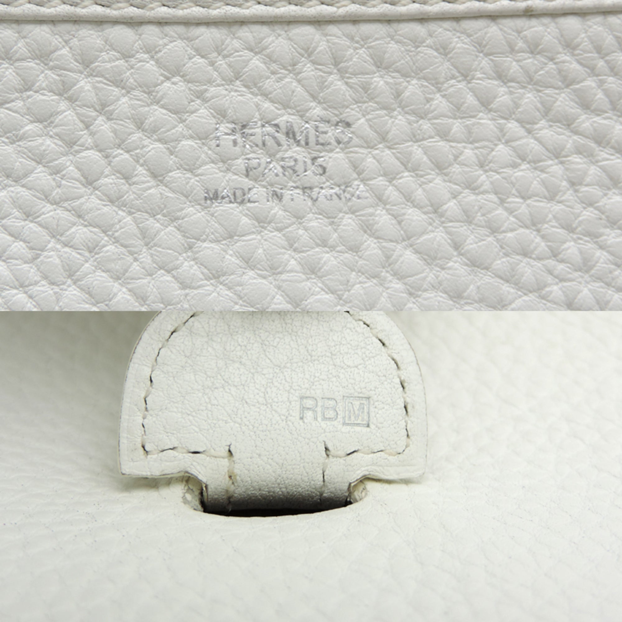 Hermes White Taurillon Clemence Leather Shoulder Bag (Pre-Owned)