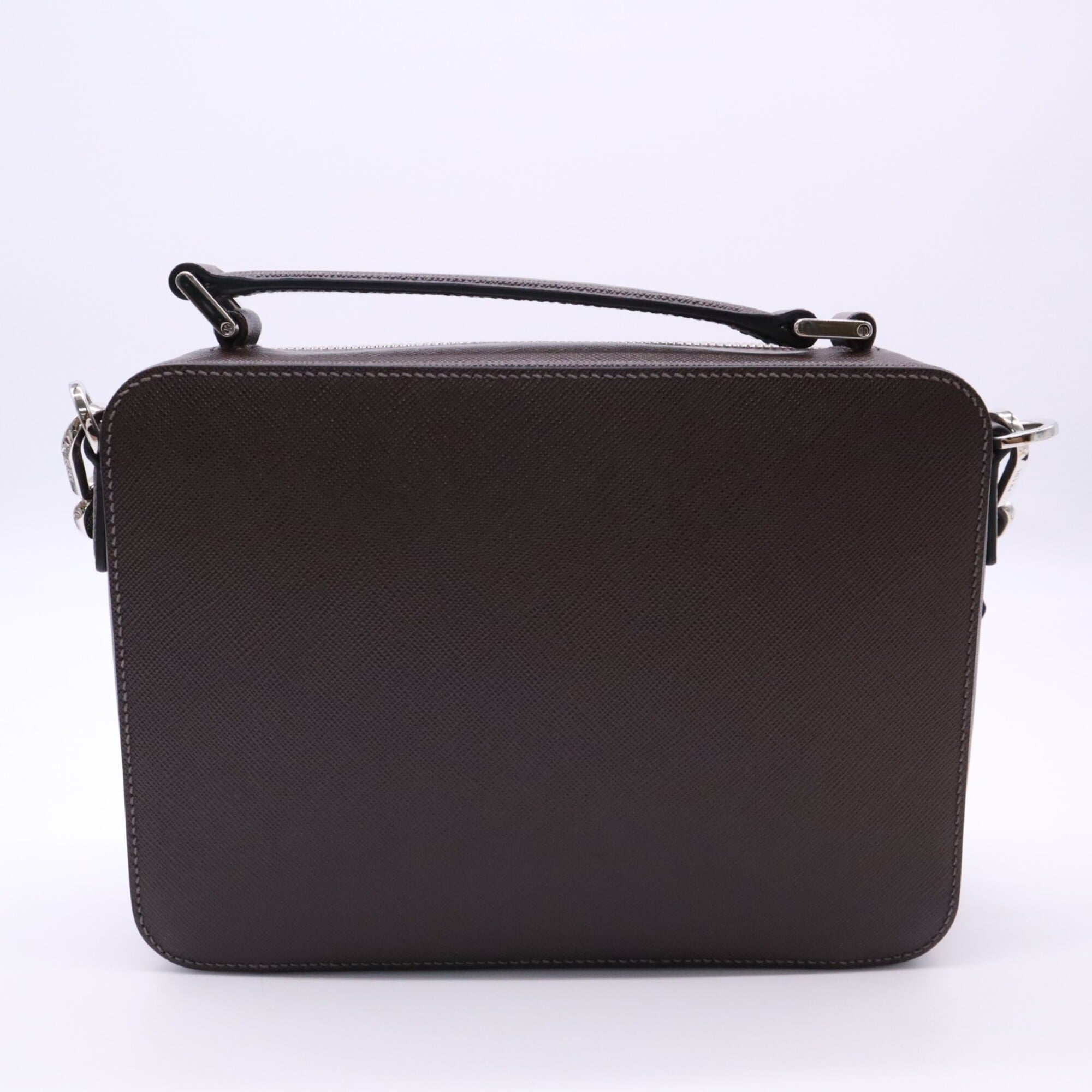Prada Saffiano Brown Saffiano Shoulder Bag (Pre-Owned)