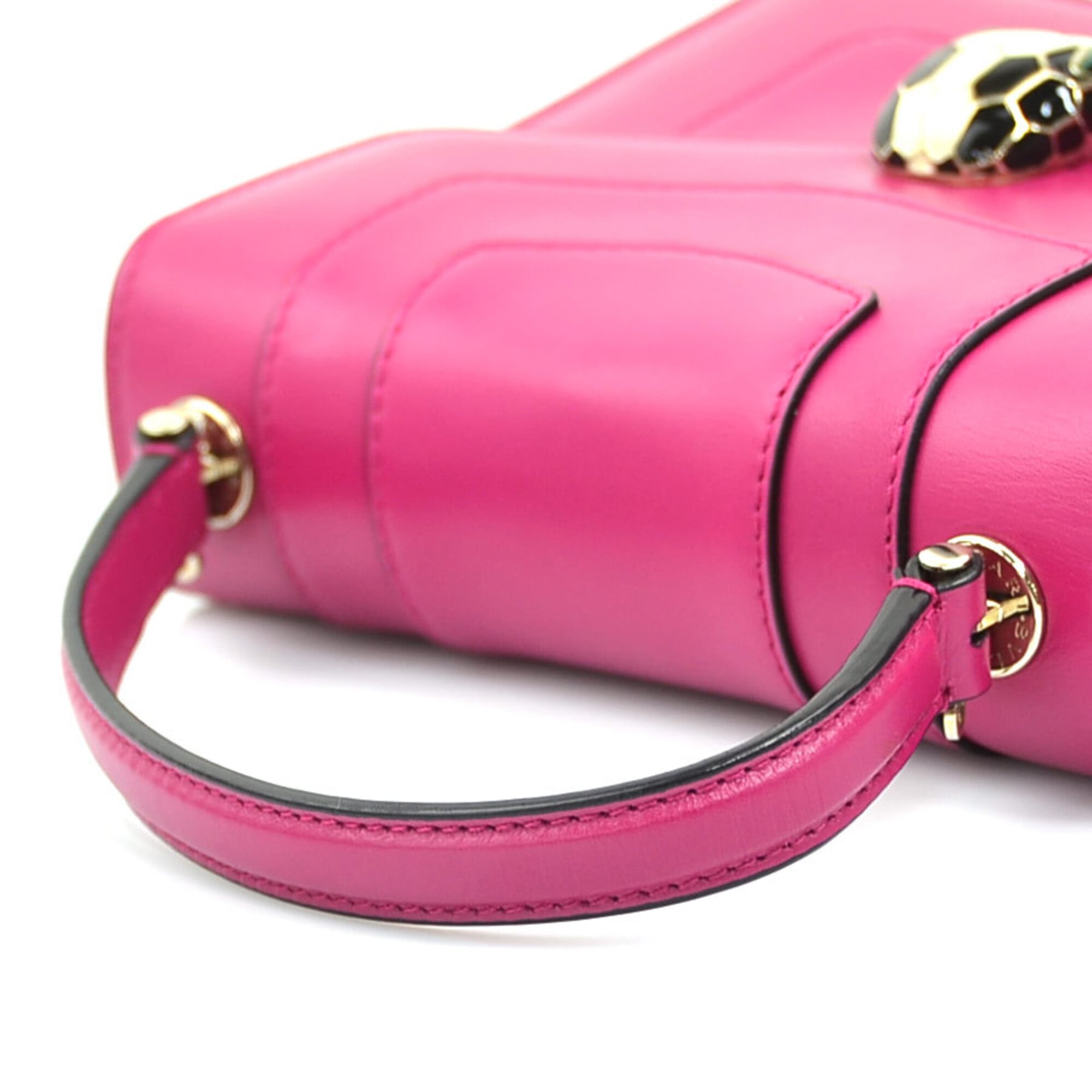 Bvlgari Pink Leather Handbag Shoulder Bag (Pre-Owned)