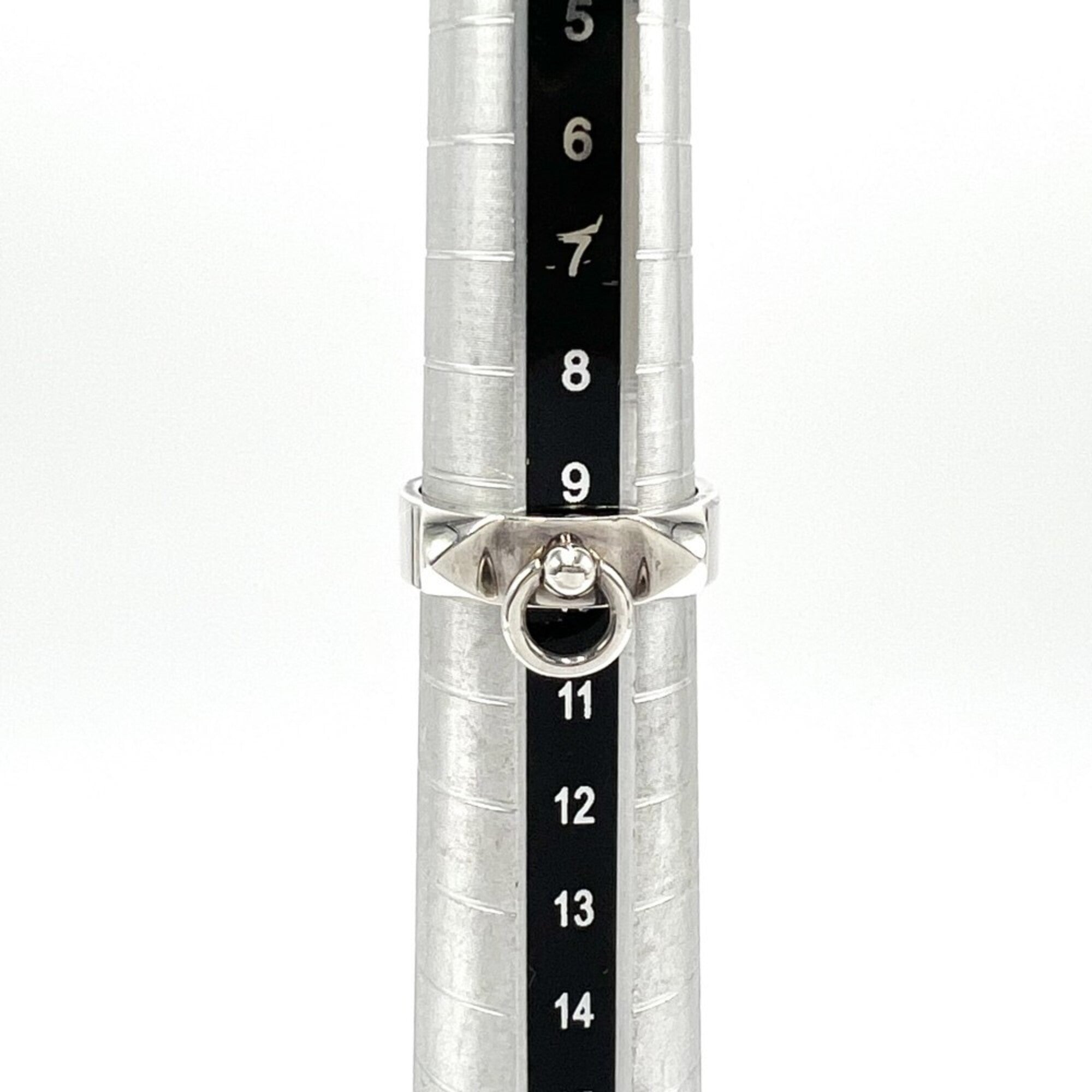 Hermes Silver Silver 925 Band Ring (Pre-Owned)