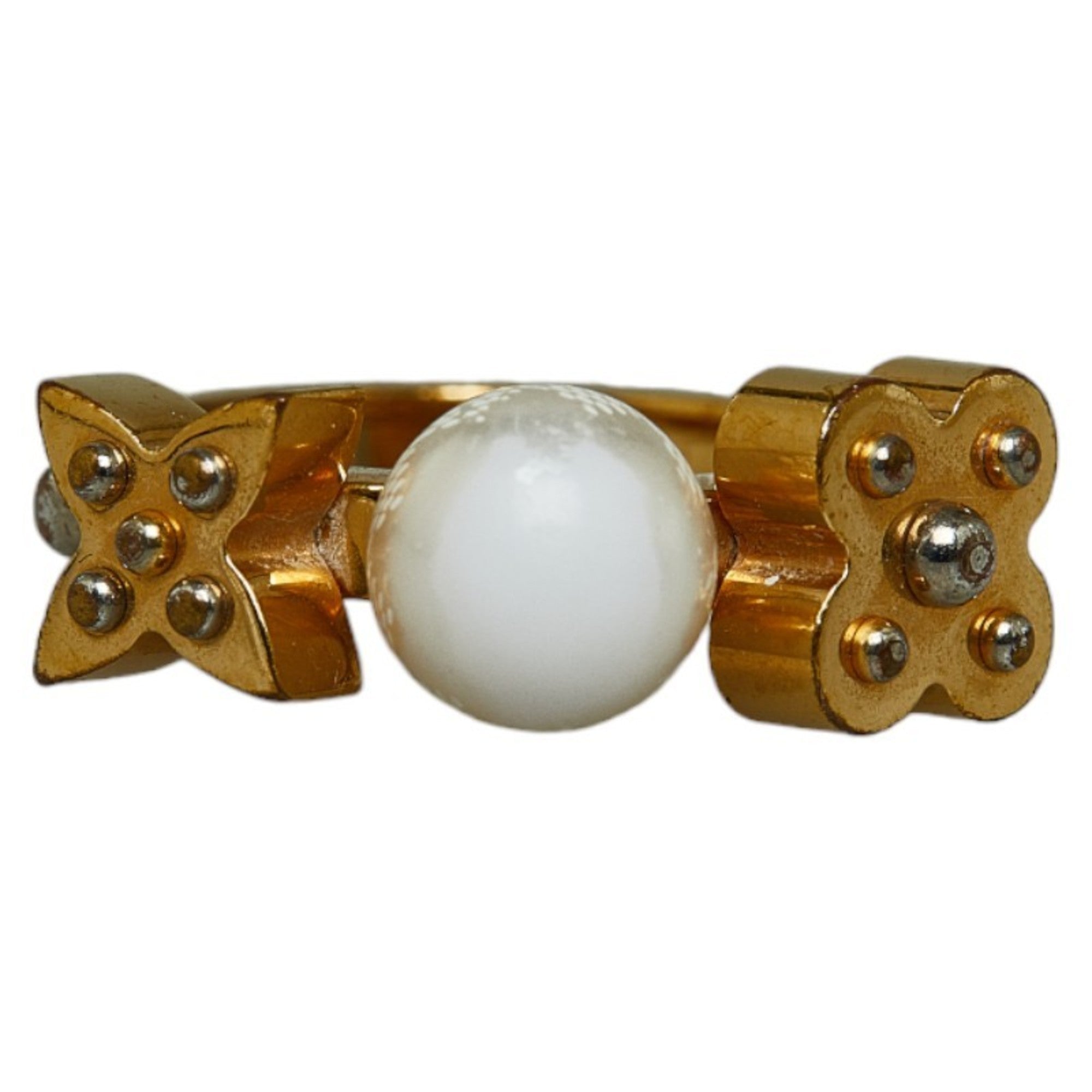 Louis Vuitton Gold Gold Plating Band Ring (Pre-Owned)