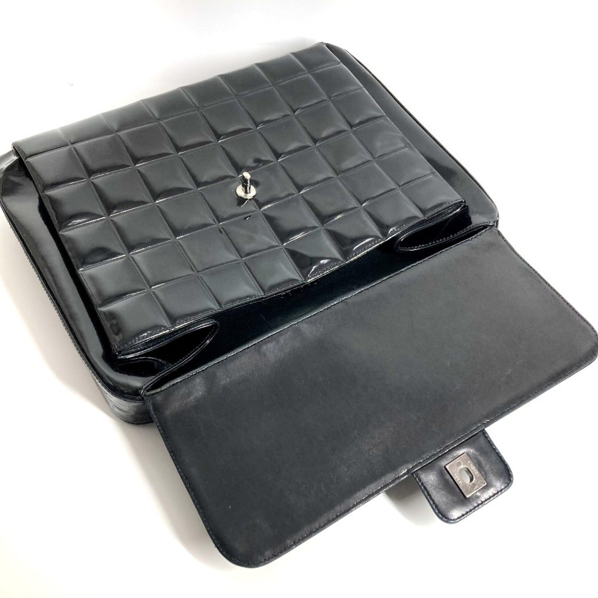 Chanel Black Leather Beach Bag Briefcase Handbag (Pre-Owned)