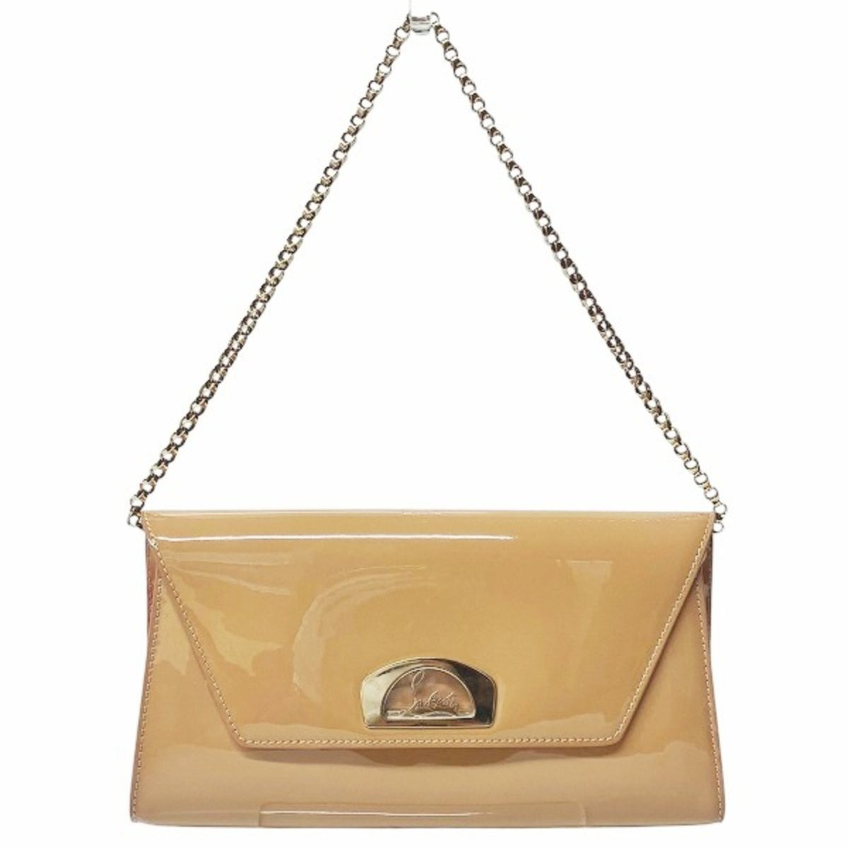 Christian Louboutin Beige Patent Leather Shoulder Bag (Pre-Owned)