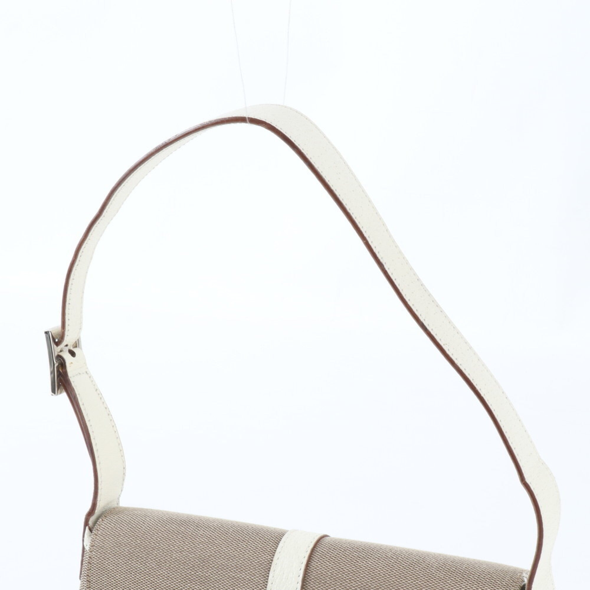 Gucci Jackie Beige Leather Canvas Shoulder Bag Tote Bag (Pre-Owned)