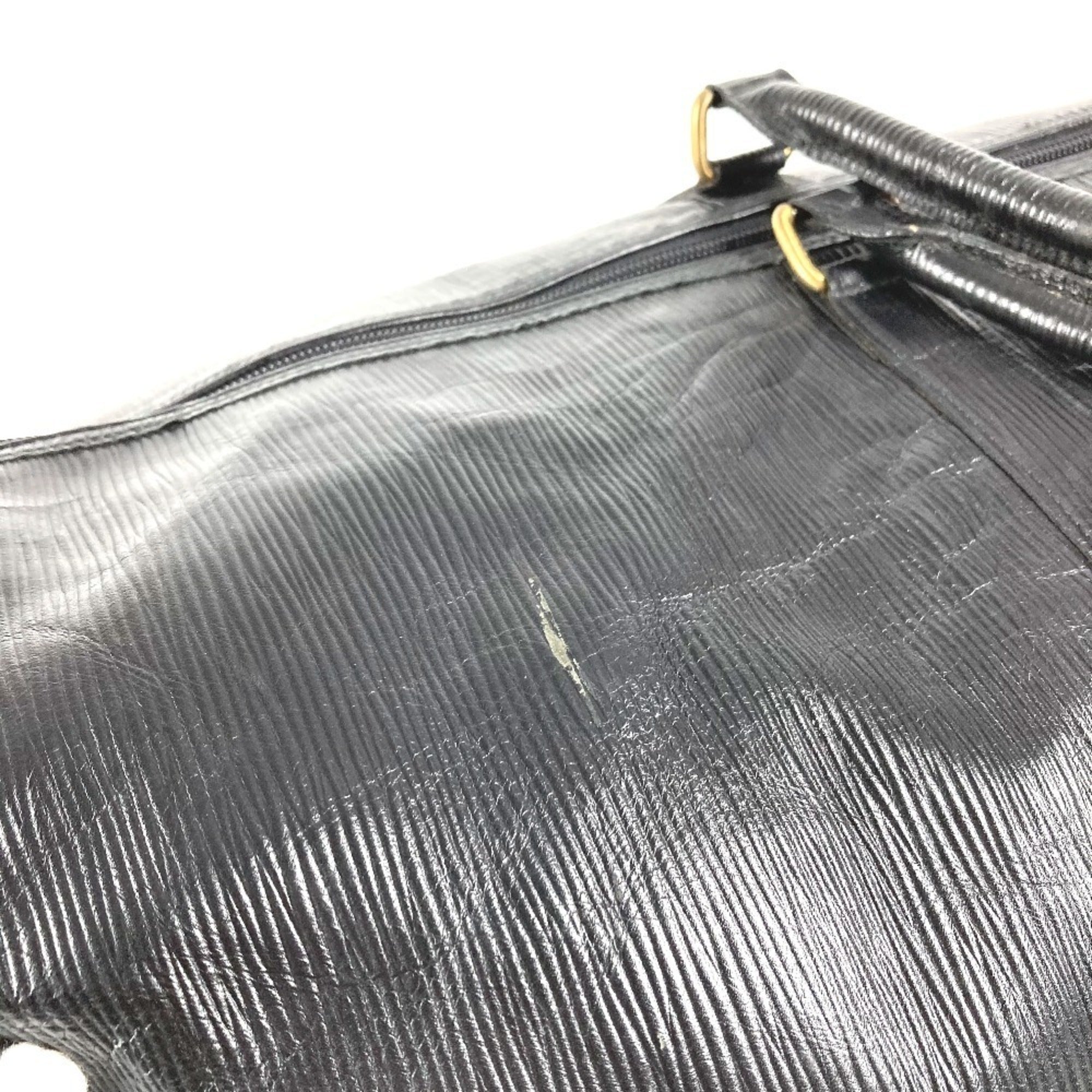 Fendi Black Leather Boston Bag Handbag (Pre-Owned)