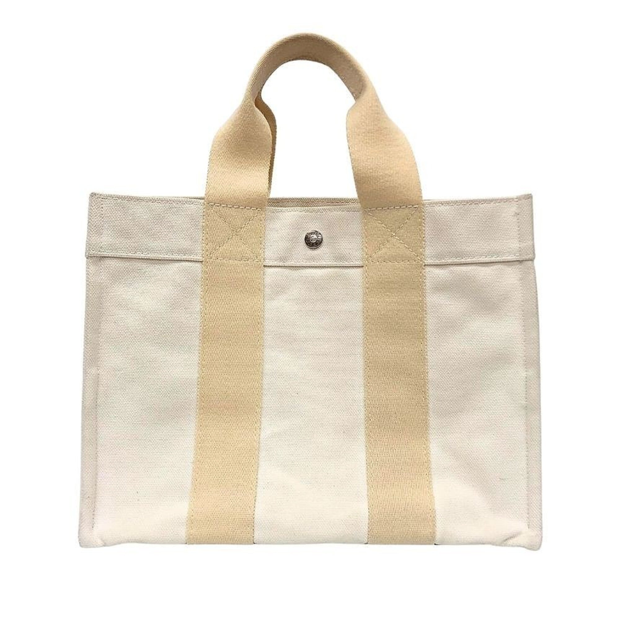 Hermes Ivory Cotton Canvas Tote Bag (Pre-Owned)