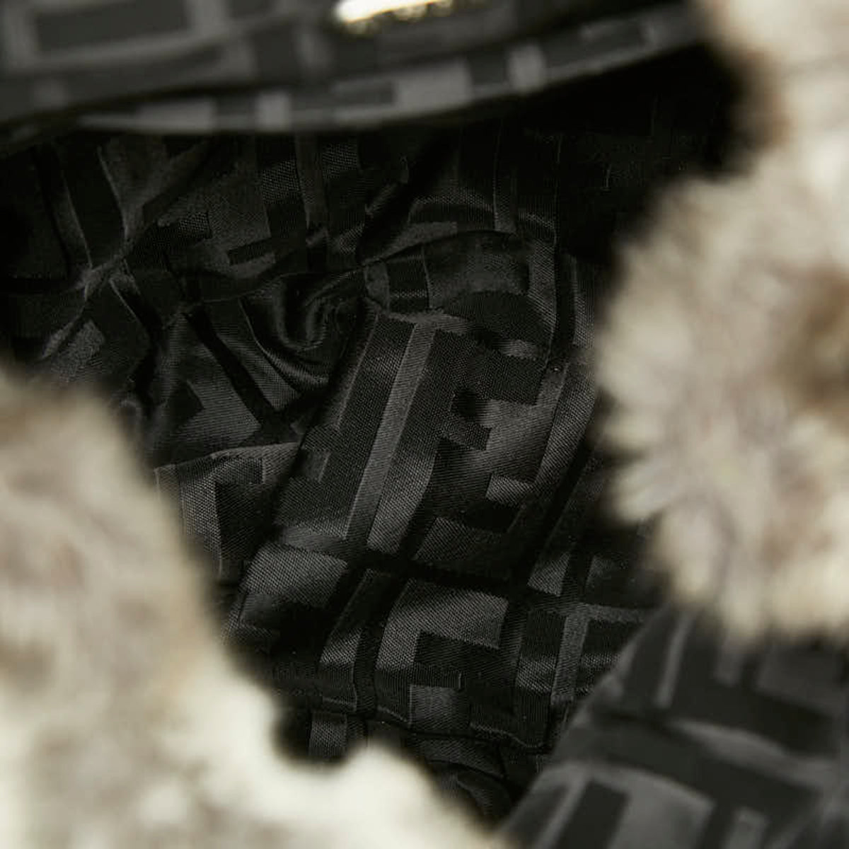 Fendi Gray Fur Suede Backpack (Pre-Owned)