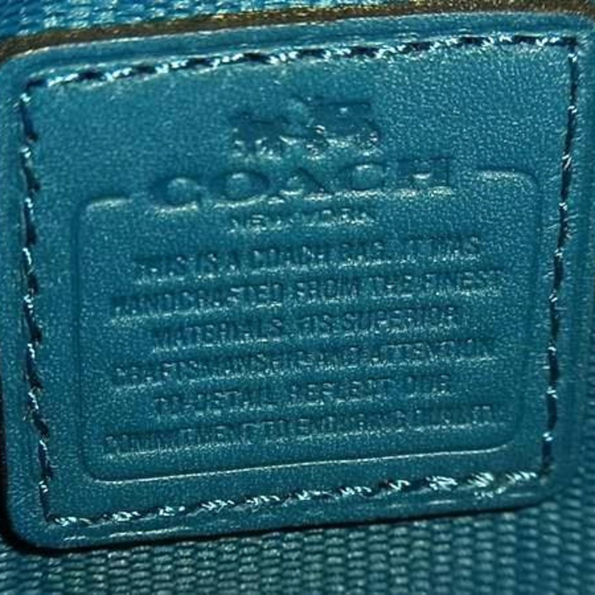 Coach Blue Leather Handbag Shoulder Bag Tote Bag (Pre-Owned)