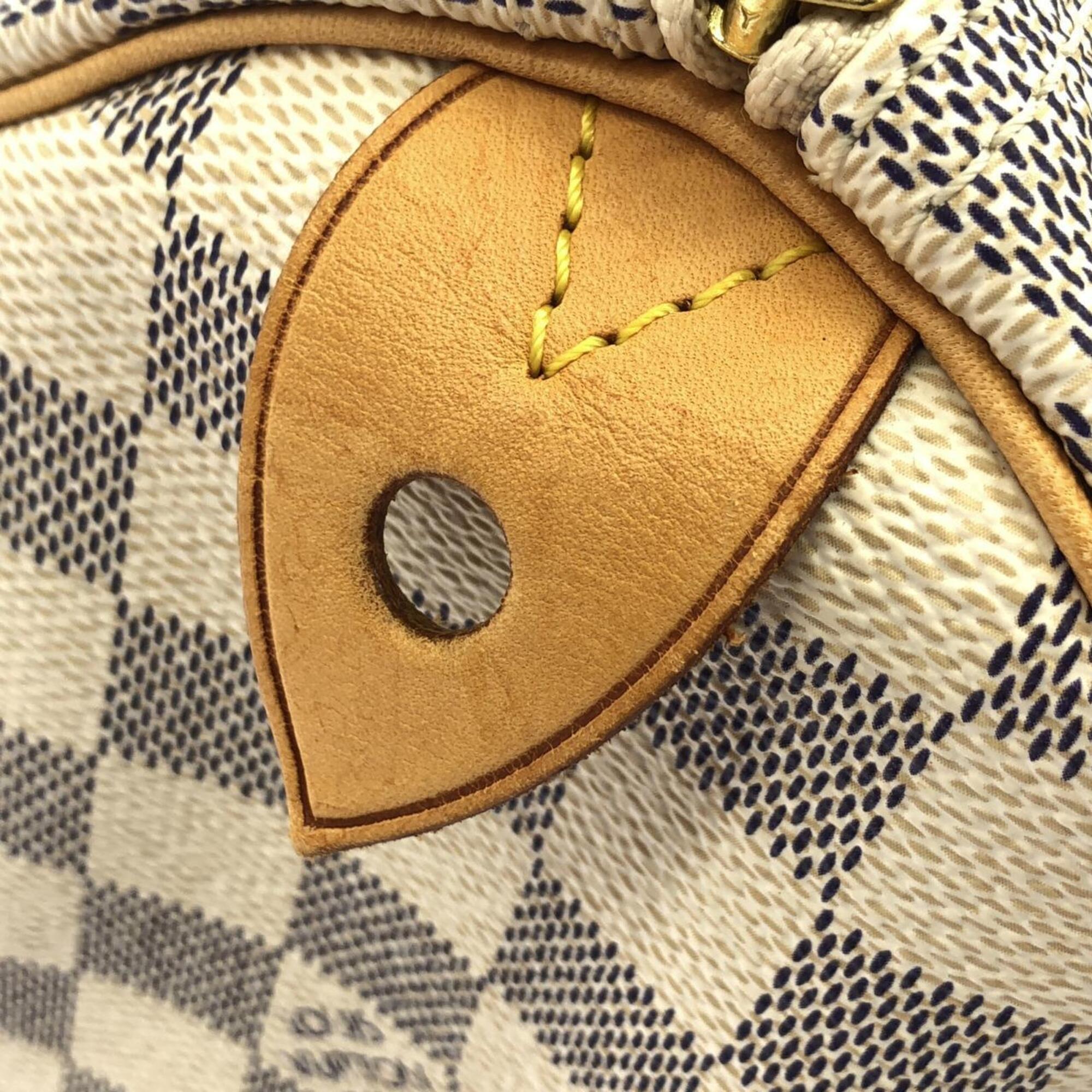 Louis Vuitton Azur White Coated Canvas Boston Bag (Pre-Owned)