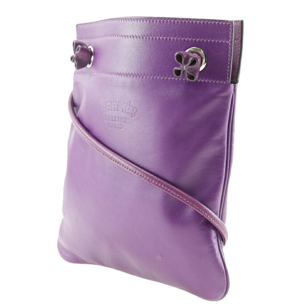 Hermes Purple Swift Leather Shoulder Bag (Pre-Owned)
