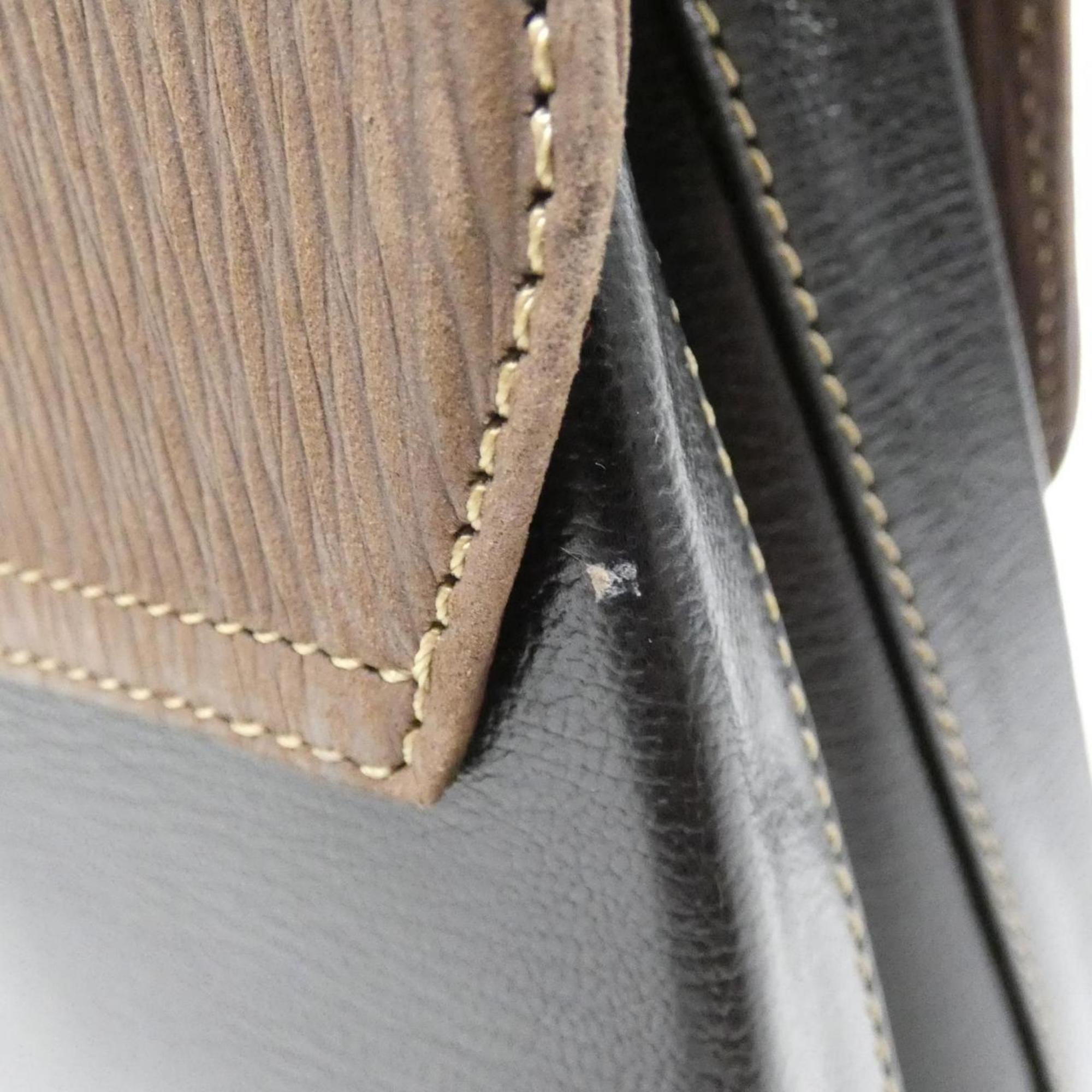 Loewe Black Brown Leather Handbag (Pre-Owned)