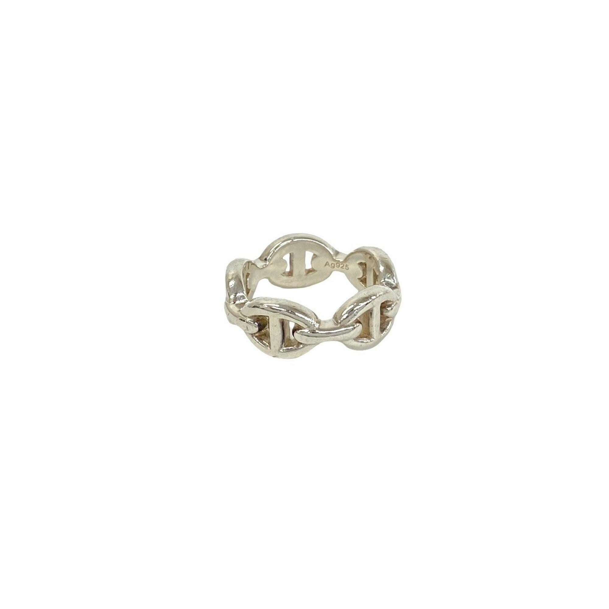 Hermes Silver Silver 925 Band Ring (Pre-Owned)