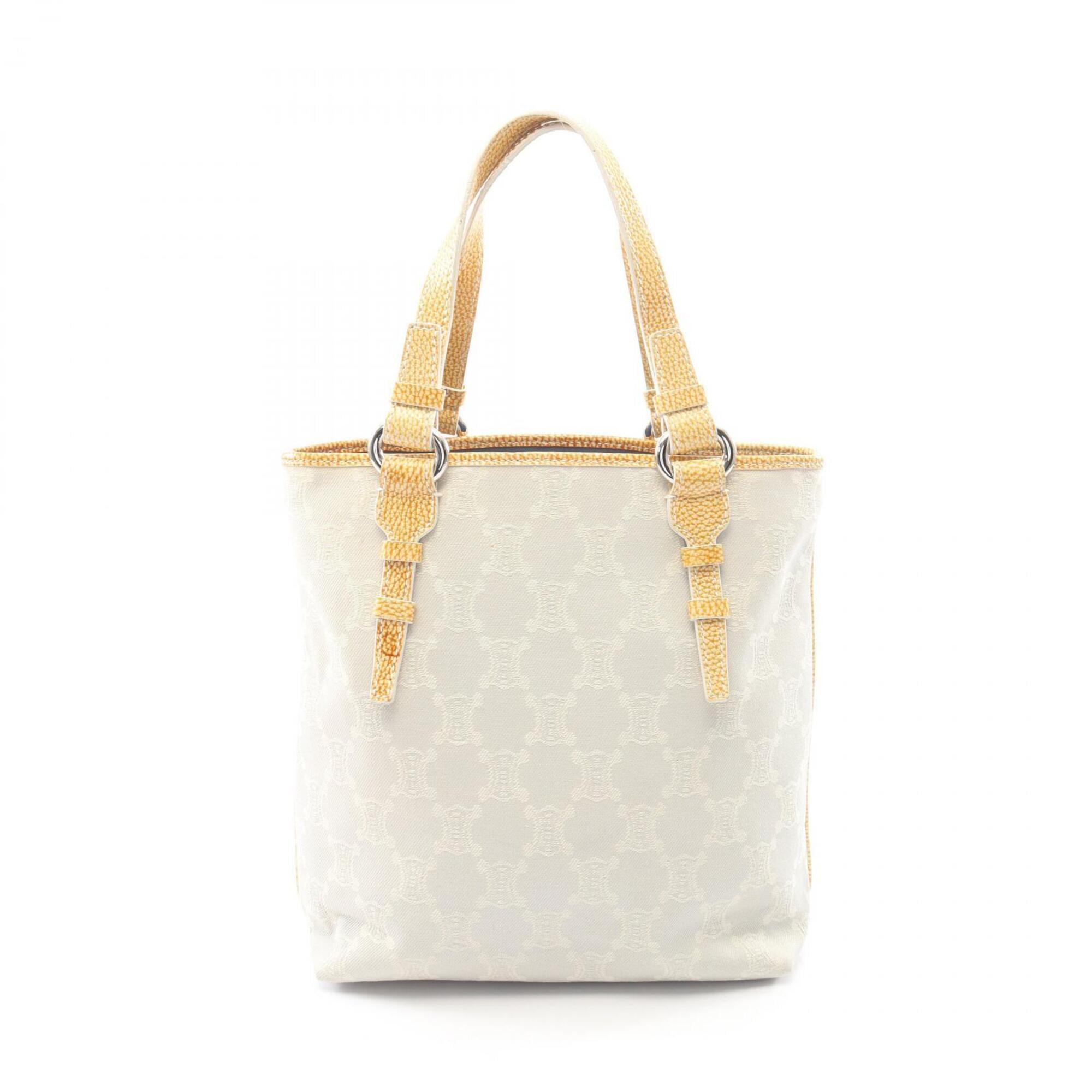 Celine Gray Yellow Canvas Handbag Tote Bag (Pre-Owned)