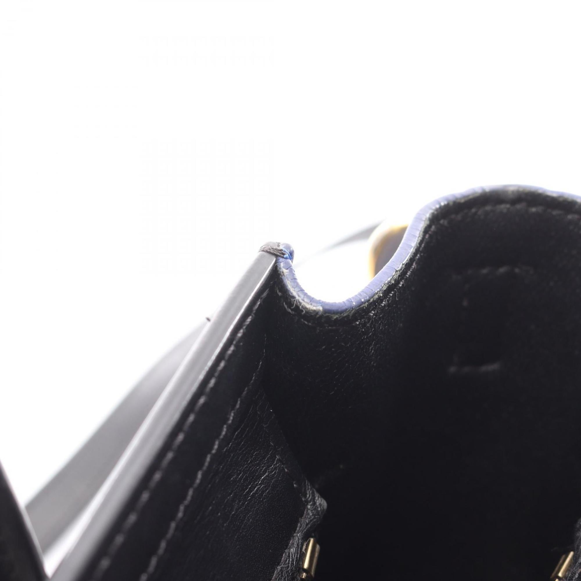 Celine Beige Black Blue Leather Handbag (Pre-Owned)