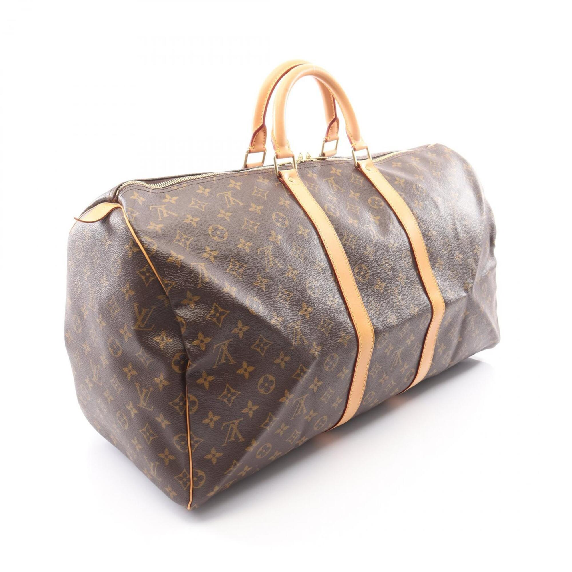 Louis Vuitton Brown Monogram Pvc Coated Canvas Leather Boston Bag Handbag (Pre-Owned)