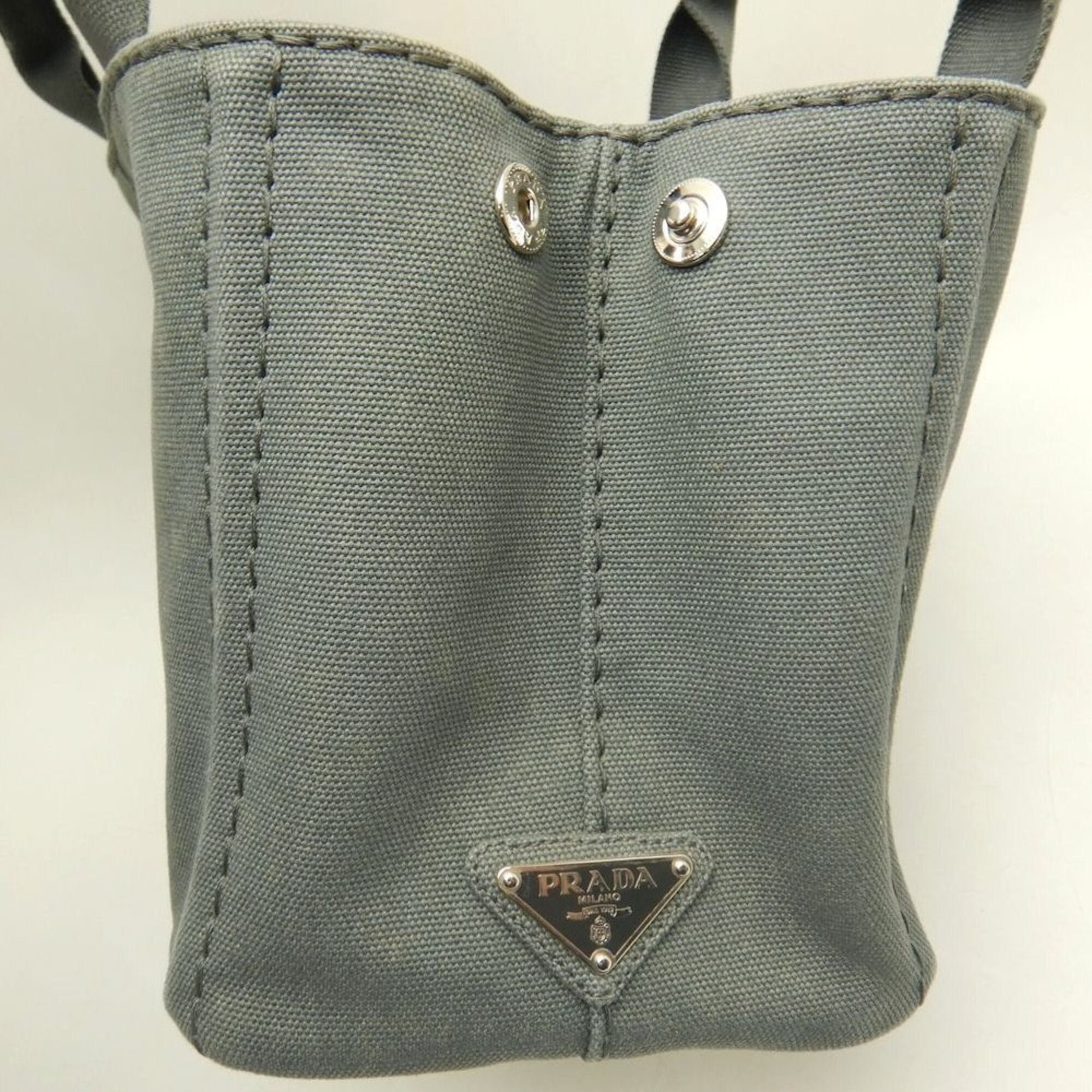 Prada Canapa Ardesia Canvas Tote Bag (Pre-Owned)